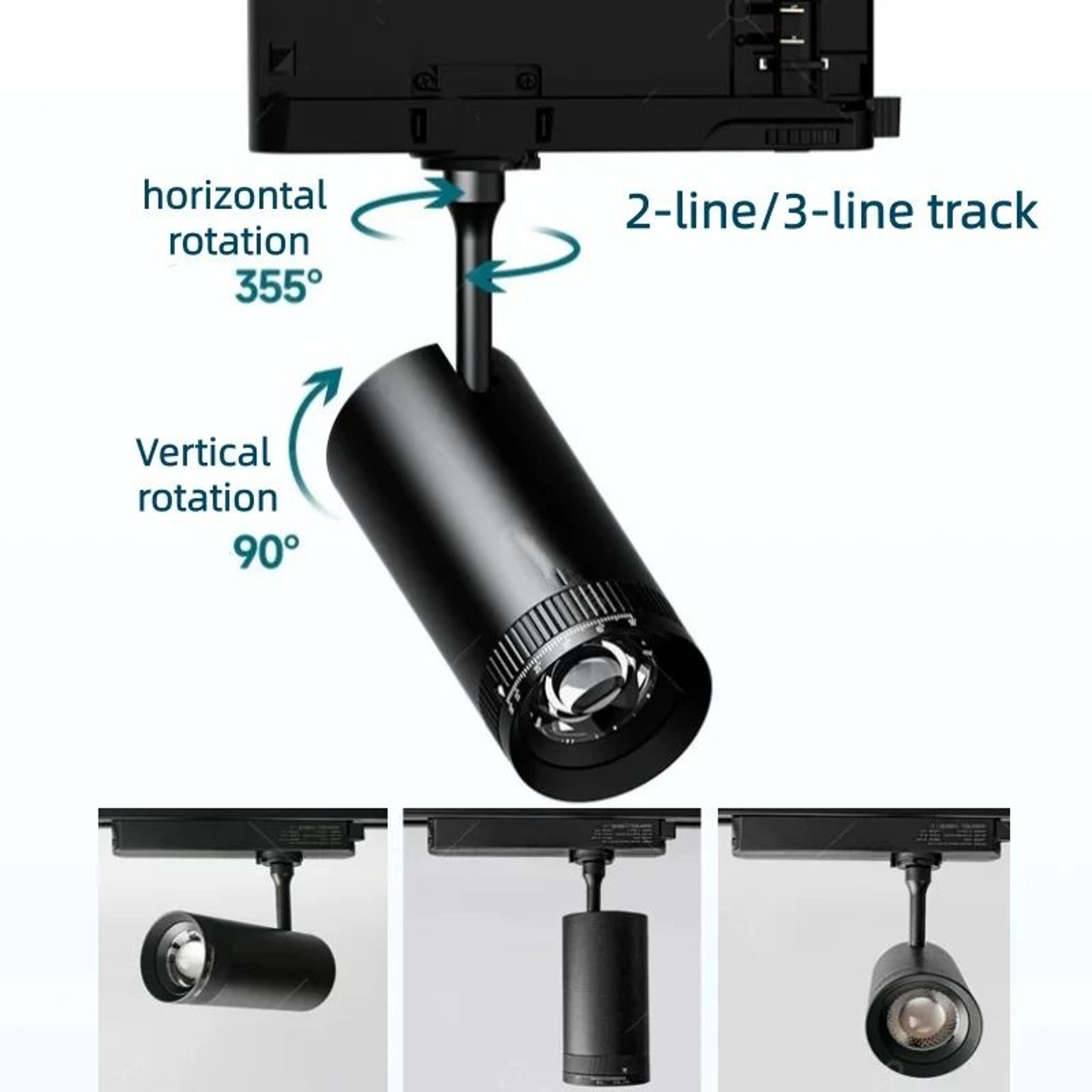 Adjustable Focus LED Spotlight With Rotating Head For Track And Surface Mounted Art Lighting 4