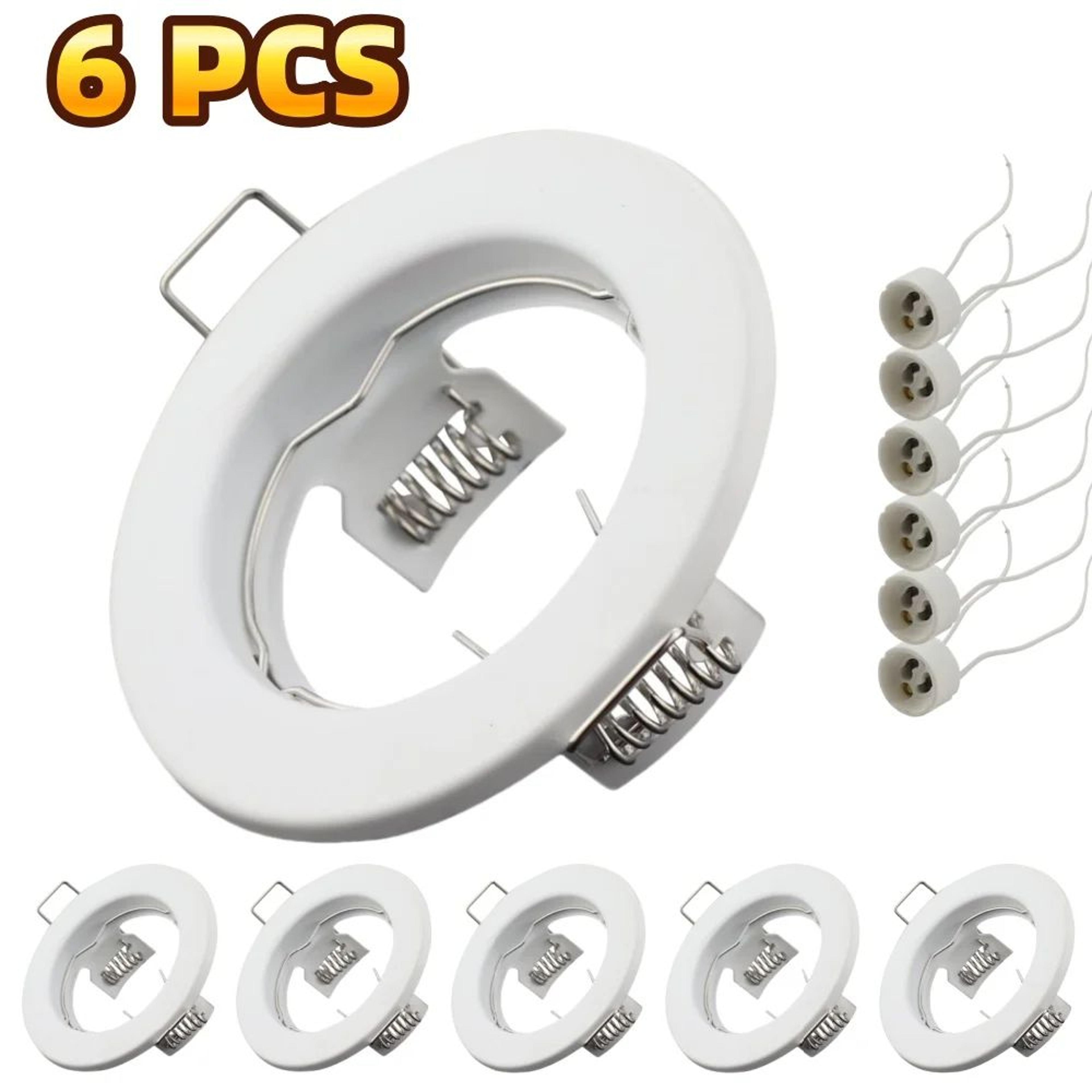 6PCS Recessed LED Downlight Mounting Frames With GU10 Lamp Holders For Ceiling Spotlights 5