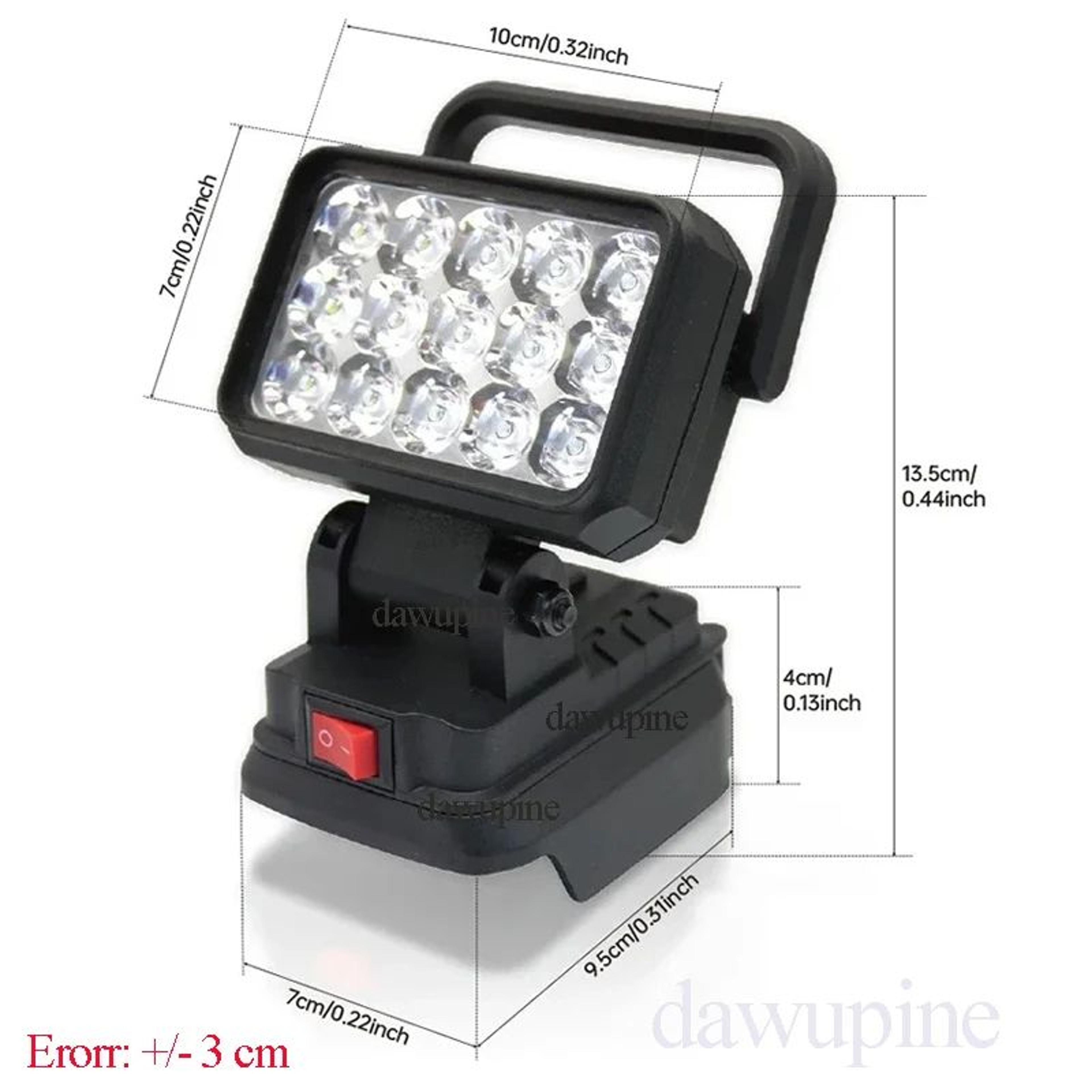 15 LED Cordless Work Light For 18V LiIon Batteries Portable Spotlight Flashlight 1