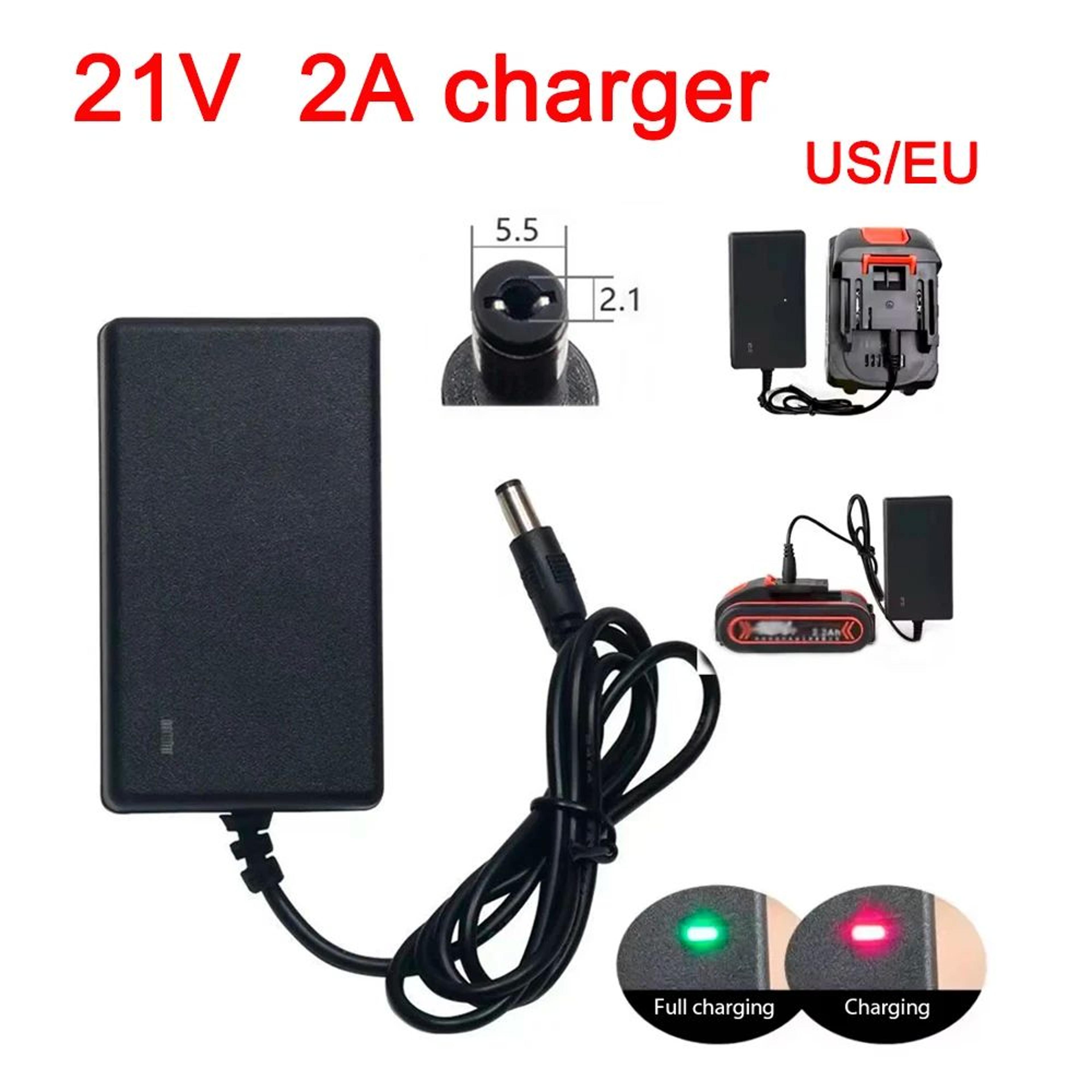 21V 2A Lithium Battery Charger With US Plug For Cordless Drills And Power Tools 4