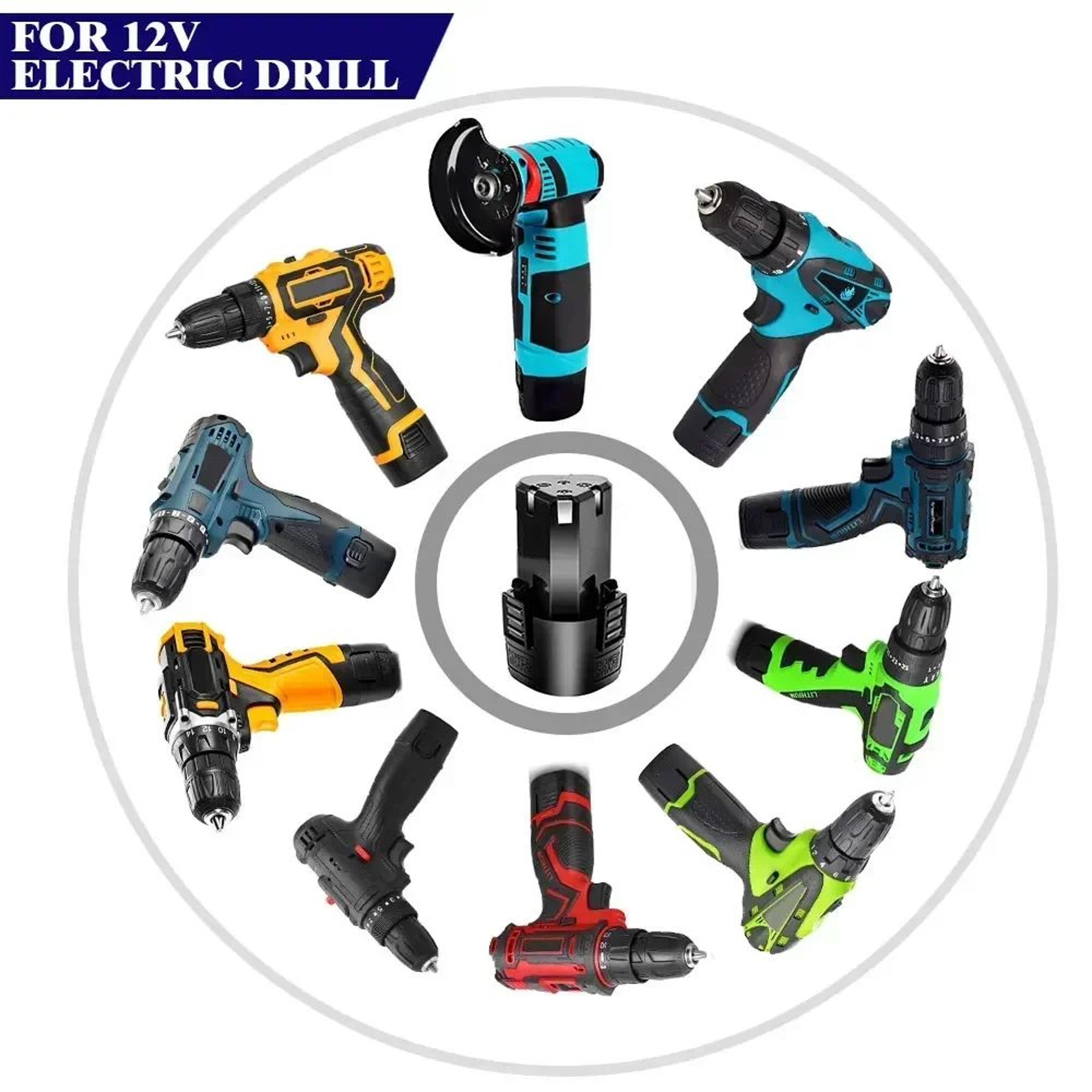 12V Rechargeable LithiumIon Battery Replacement For Cordless Drills Screwdrivers And Mini Angle Gri 5