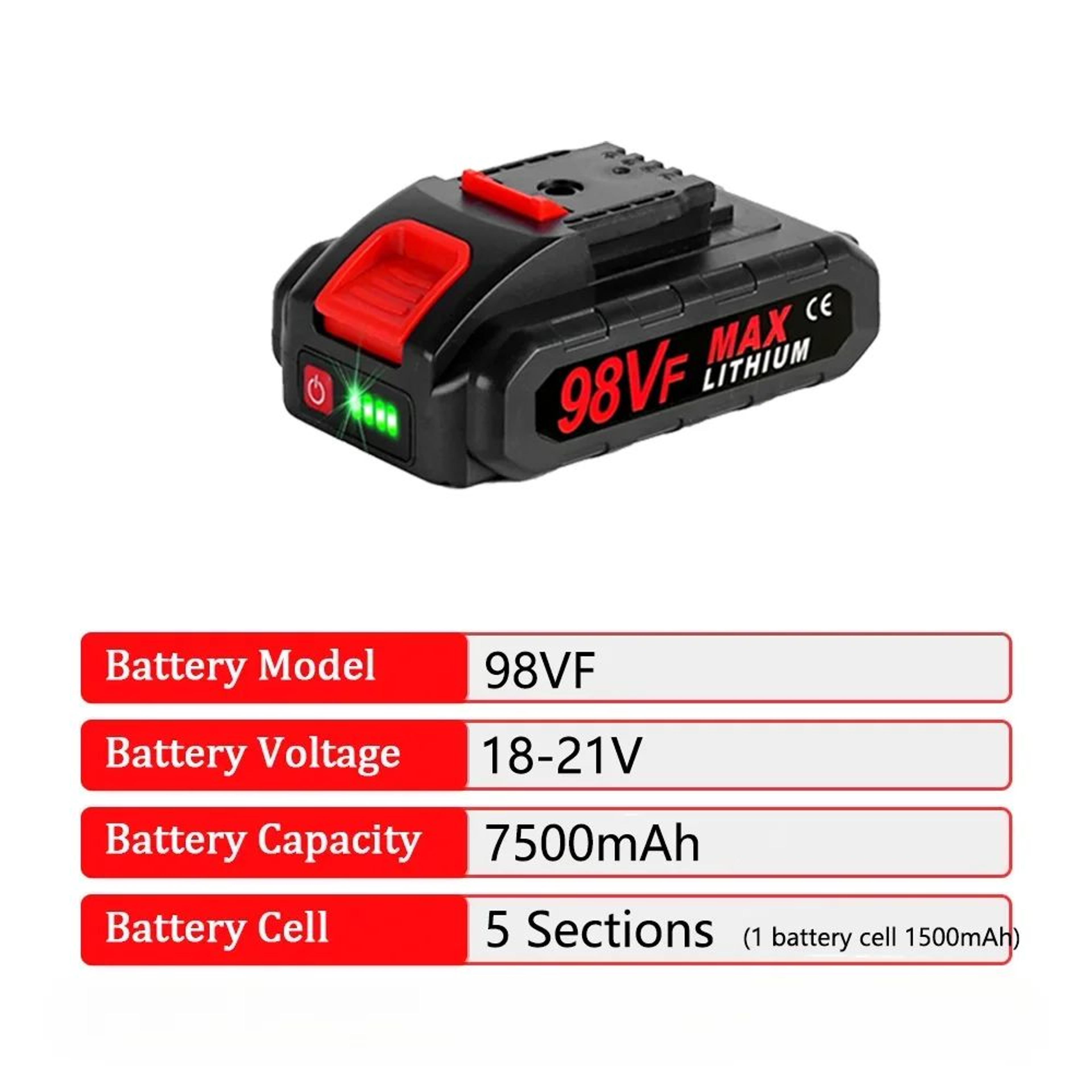 18V 21V Rechargeable Lithium Ion Battery For Cordless Power Tools Electric Wrench And Chainsaw 5
