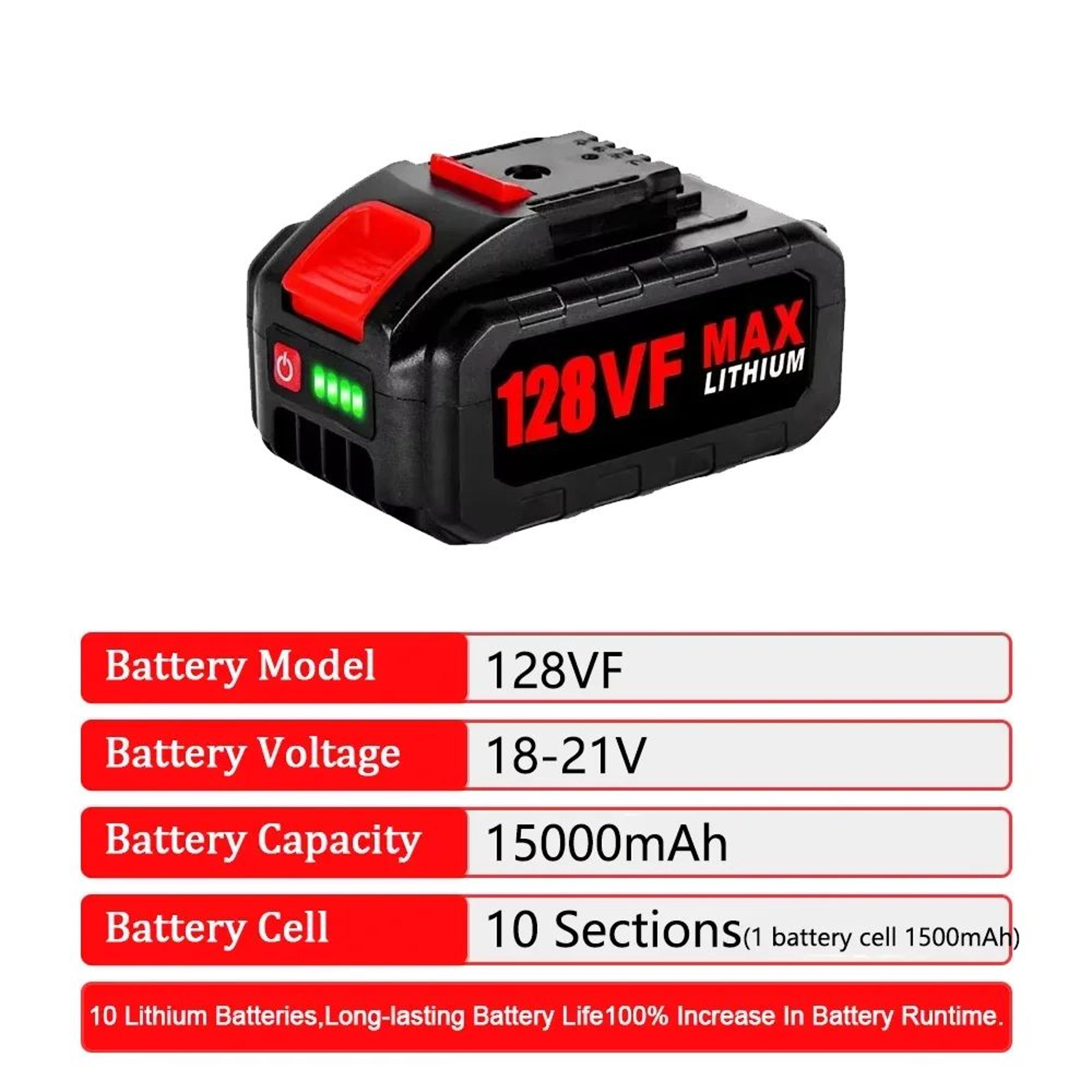 18V 21V Rechargeable Lithium Ion Battery For Cordless Power Tools Electric Wrench And Chainsaw 4