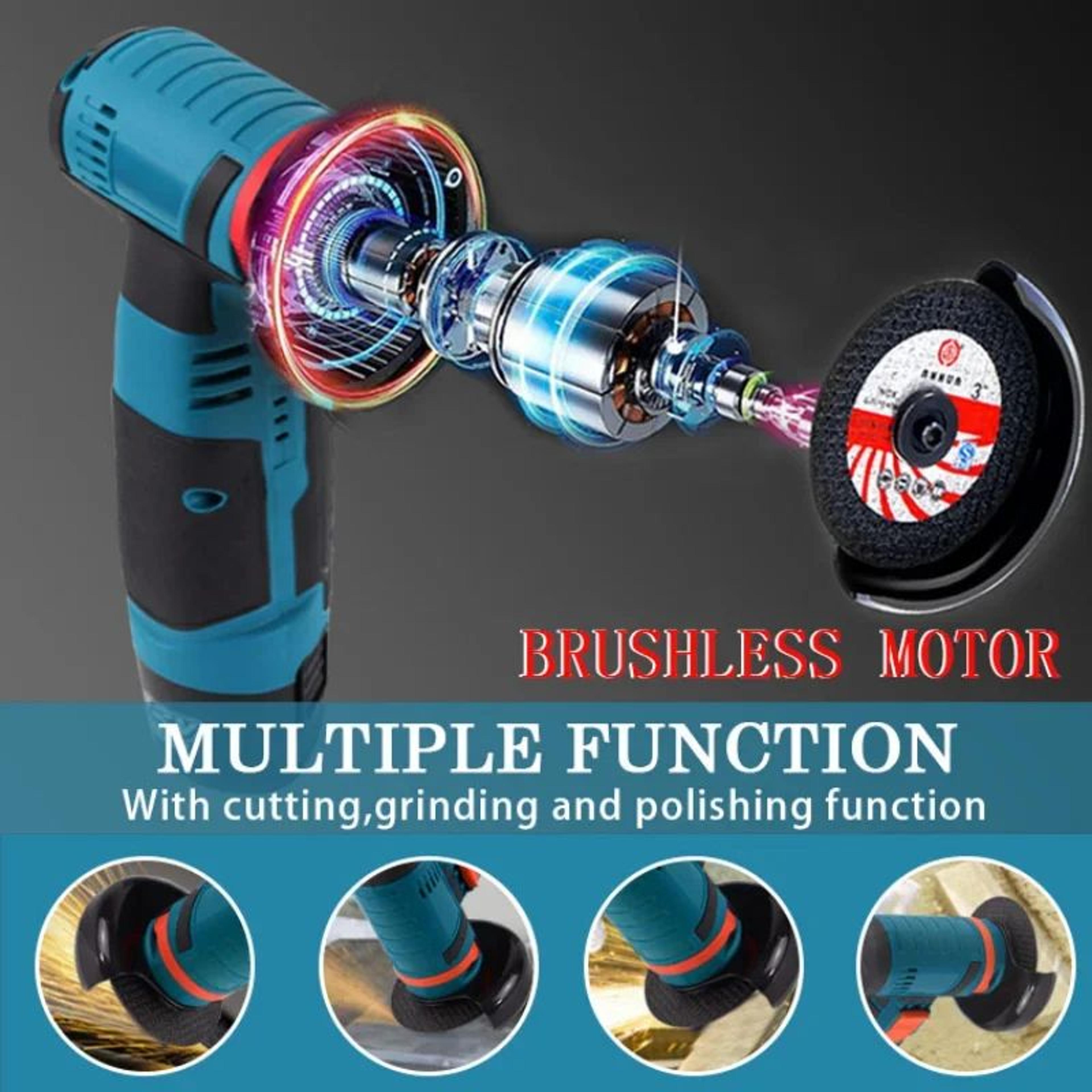 12V Cordless Mini Angle Grinder 19500 RPM Electric Cutting And Polishing Tool 4