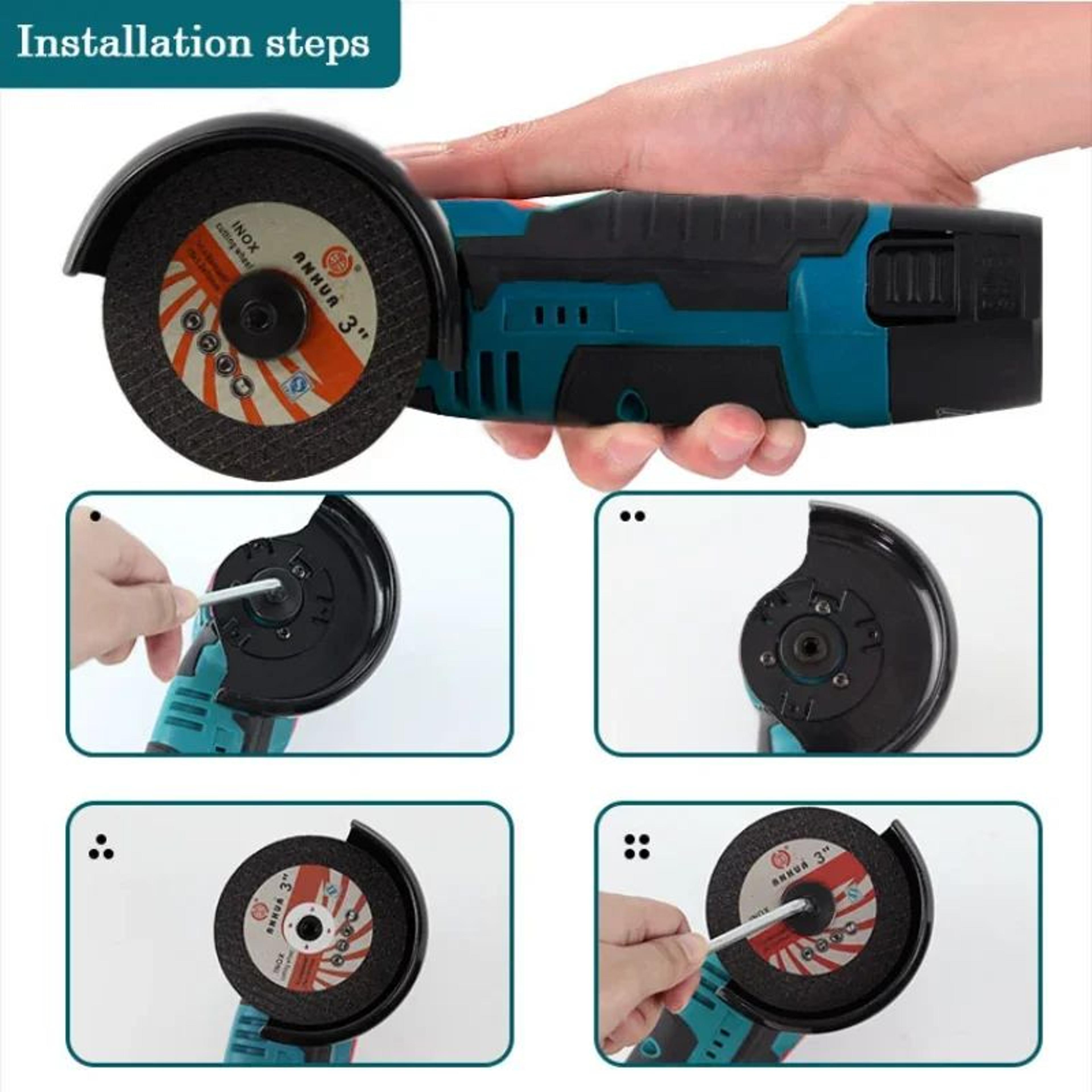 12V Cordless Mini Angle Grinder 19500 RPM Electric Cutting And Polishing Tool 3