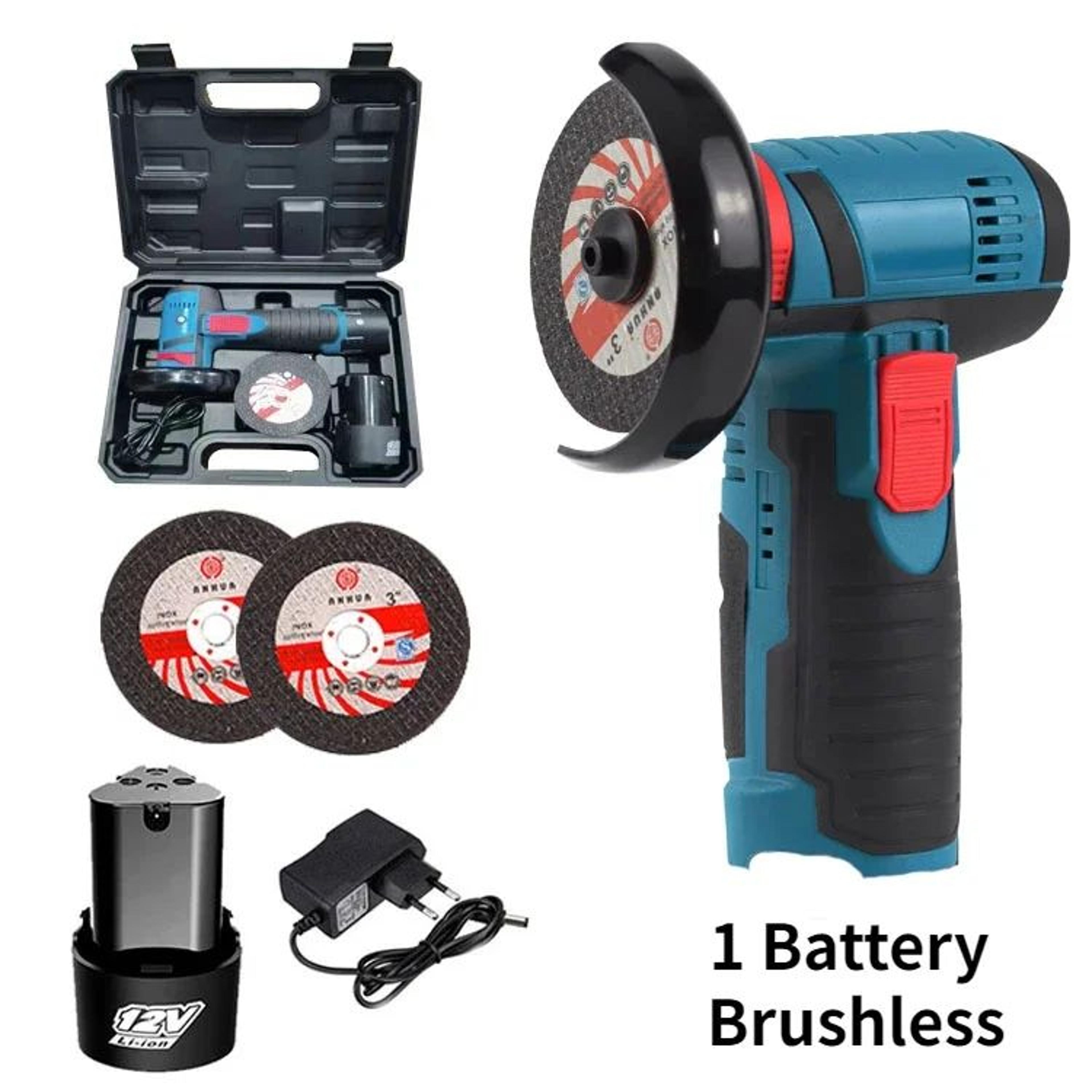 12V Cordless Mini Angle Grinder 19500 RPM Electric Cutting And Polishing Tool 8