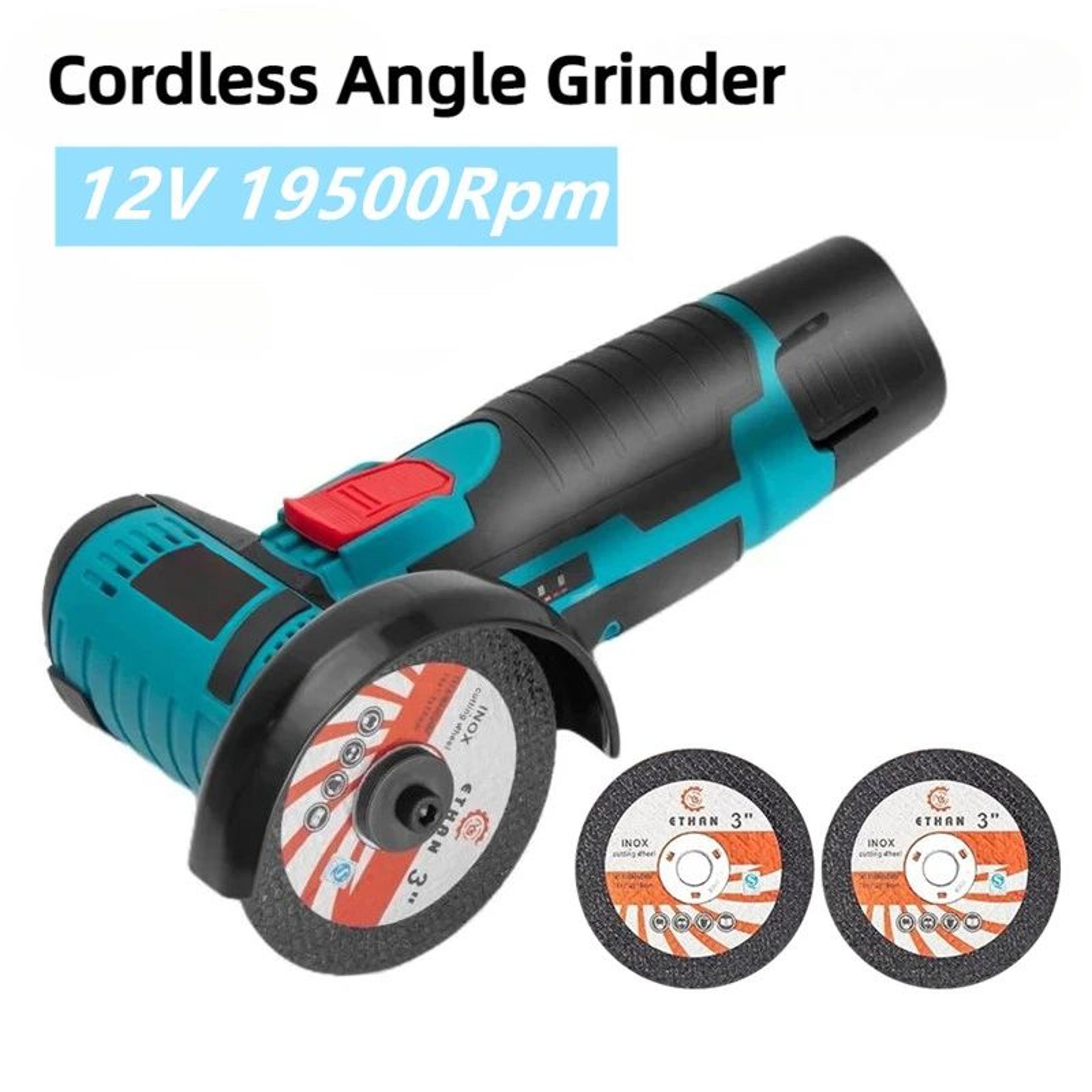 12v cordless mini angle grinder 19500 rpm for cutting, grinding and polishing