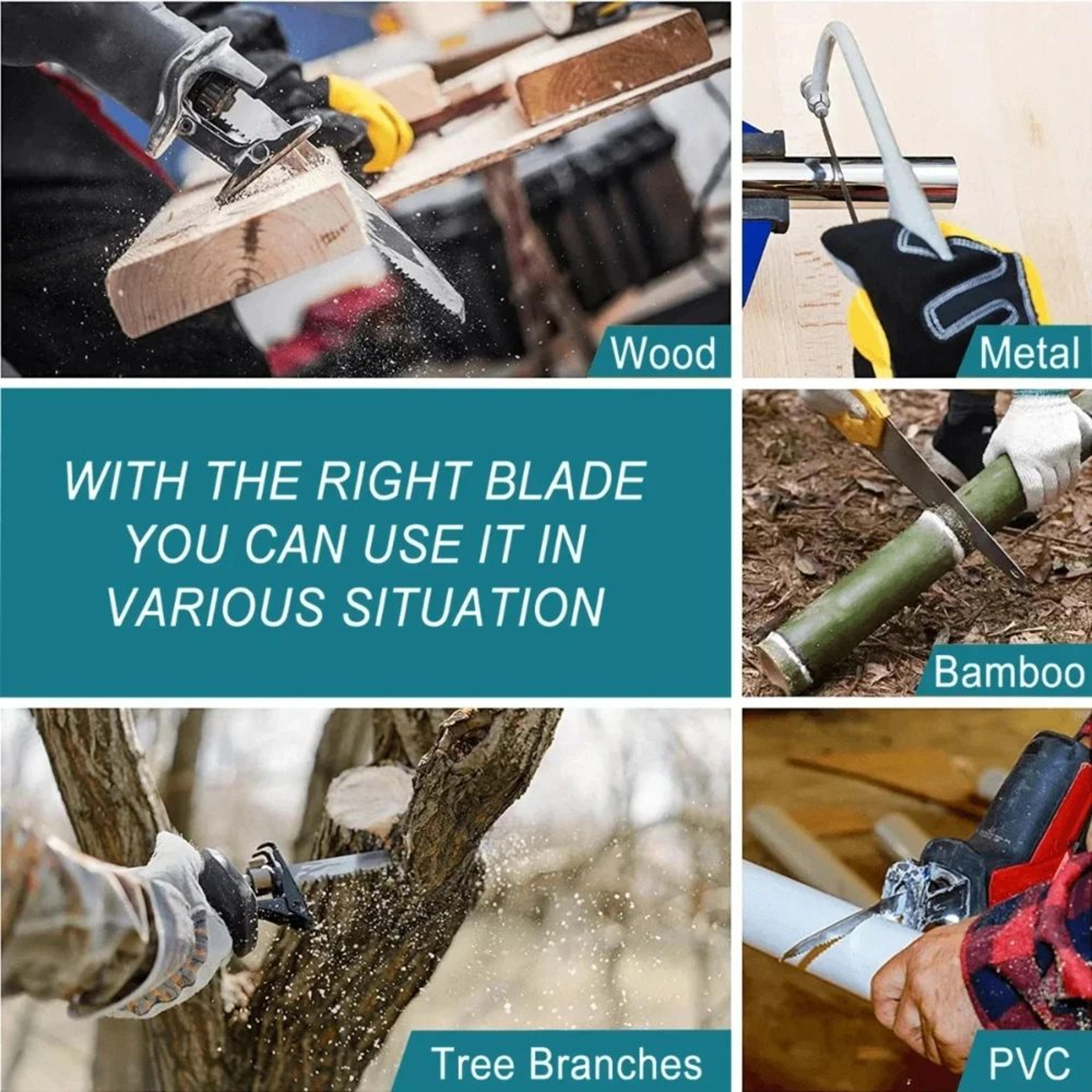 21V Cordless Reciprocating Saw With Variable Speed For Wood Metal And Pipe Cutting 5