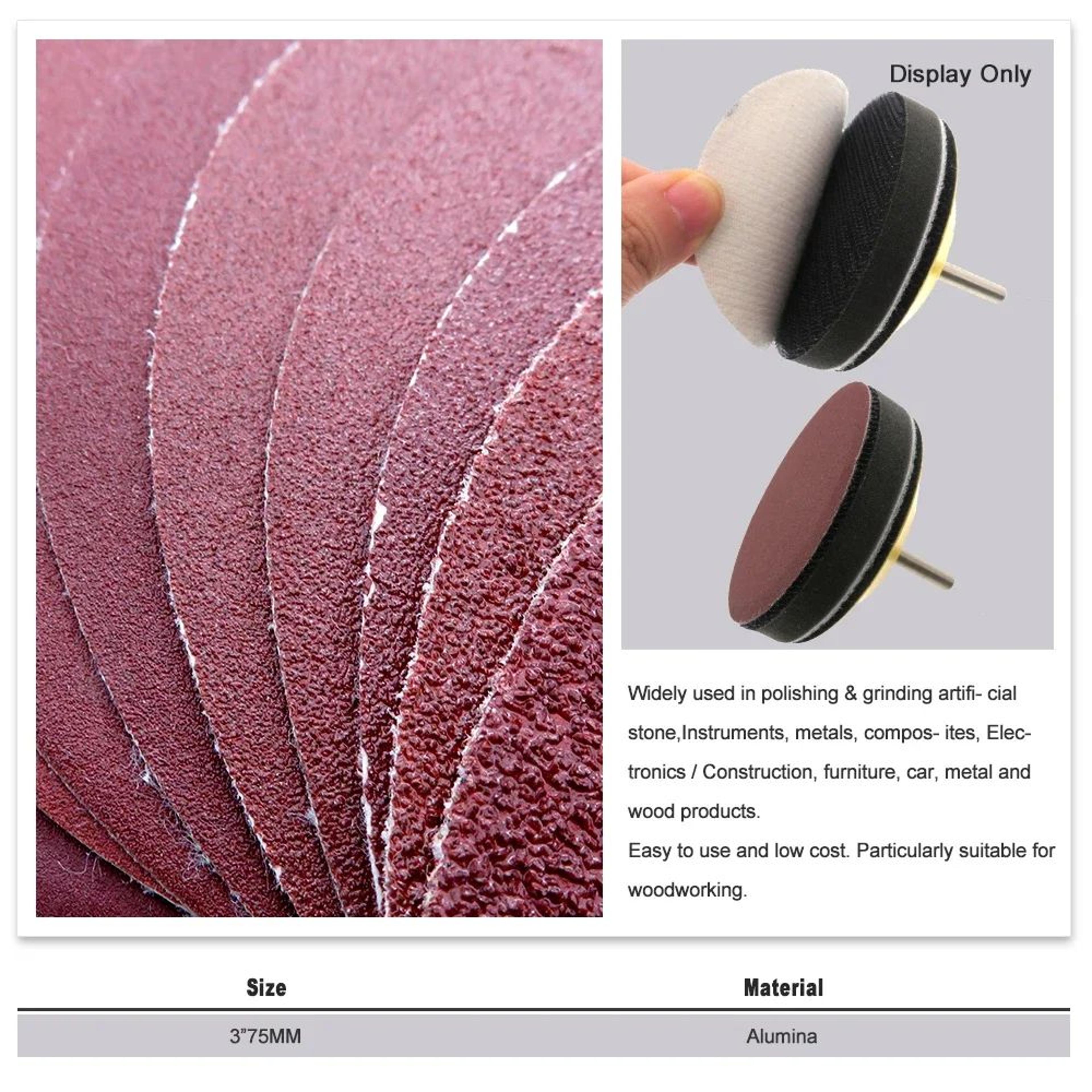 3 Inch Hook And Loop Sanding Discs For Wood And Metal Polishing 4