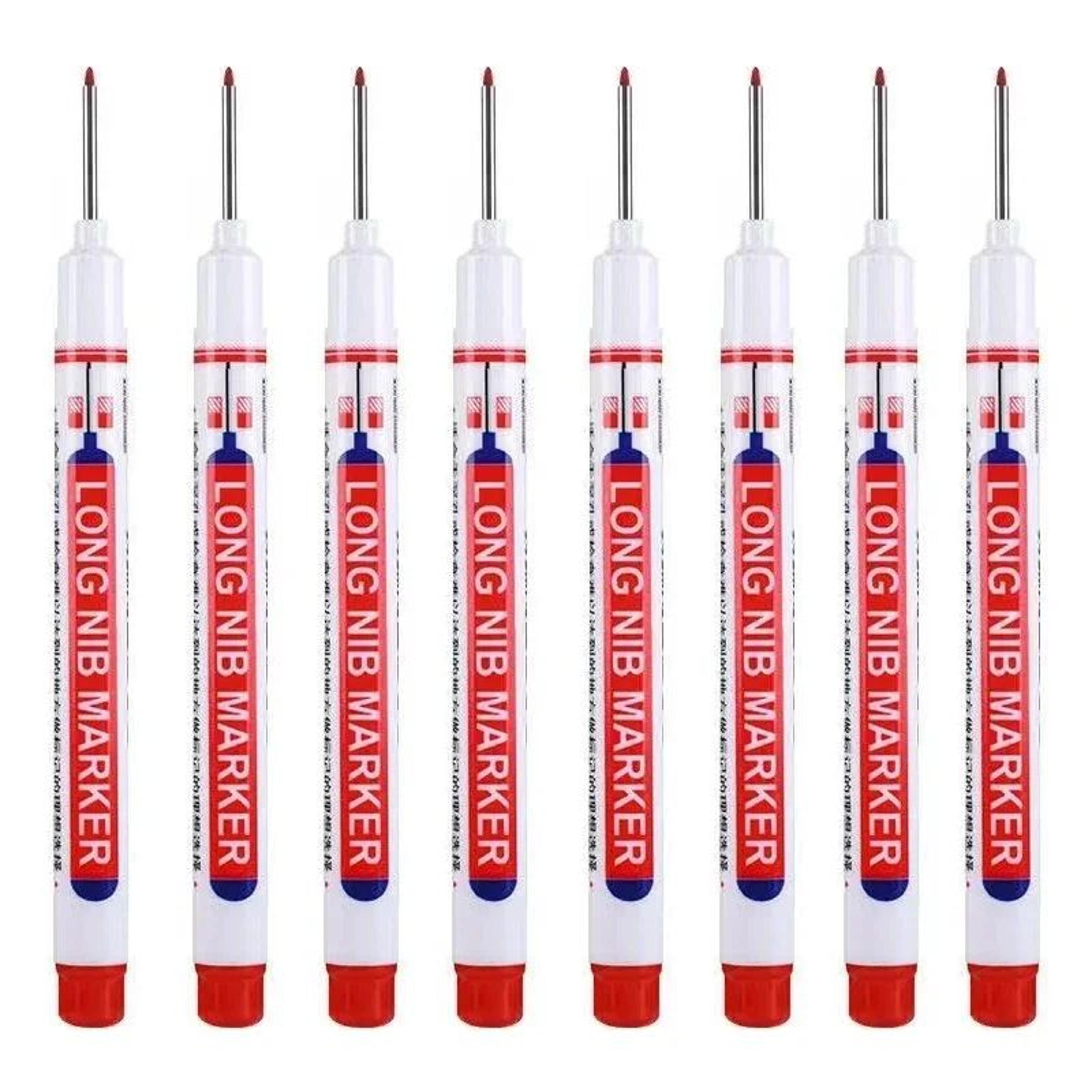 8PCS 20mm Deep Hole Marker Pens Waterproof Long Nib Marking Tools For Woodworking And Metal 14