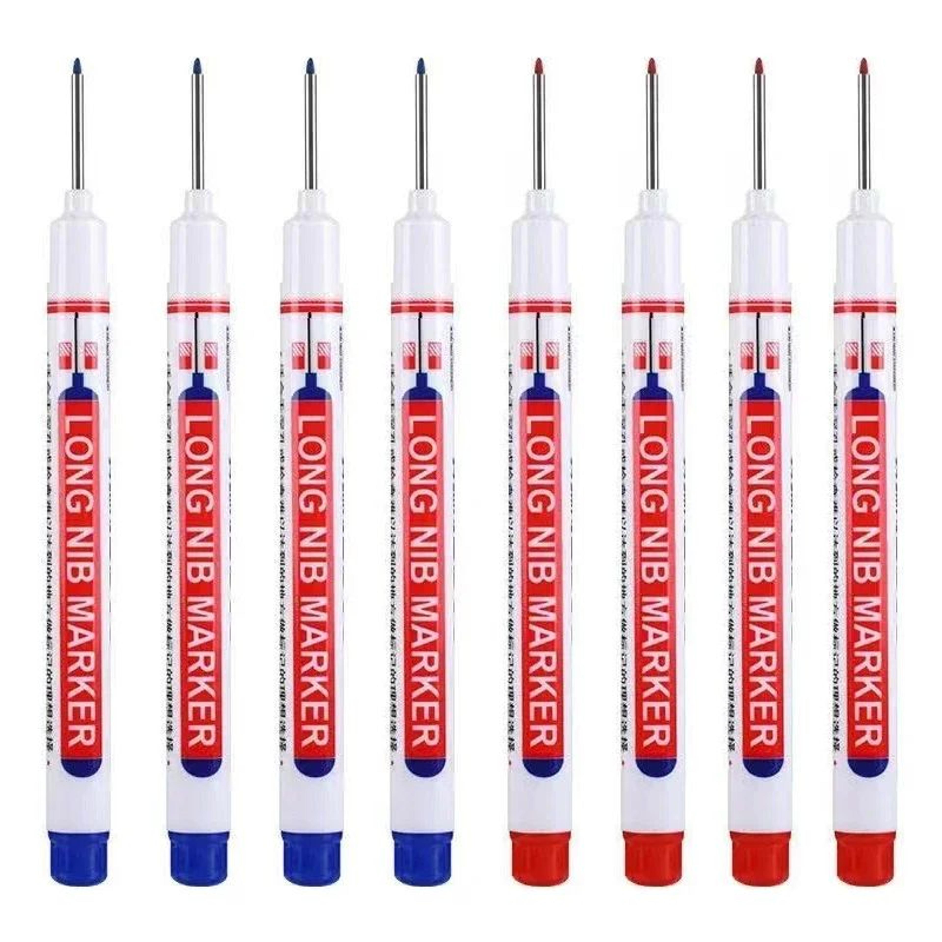 8PCS 20mm Deep Hole Marker Pens Waterproof Long Nib Marking Tools For Woodworking And Metal 13