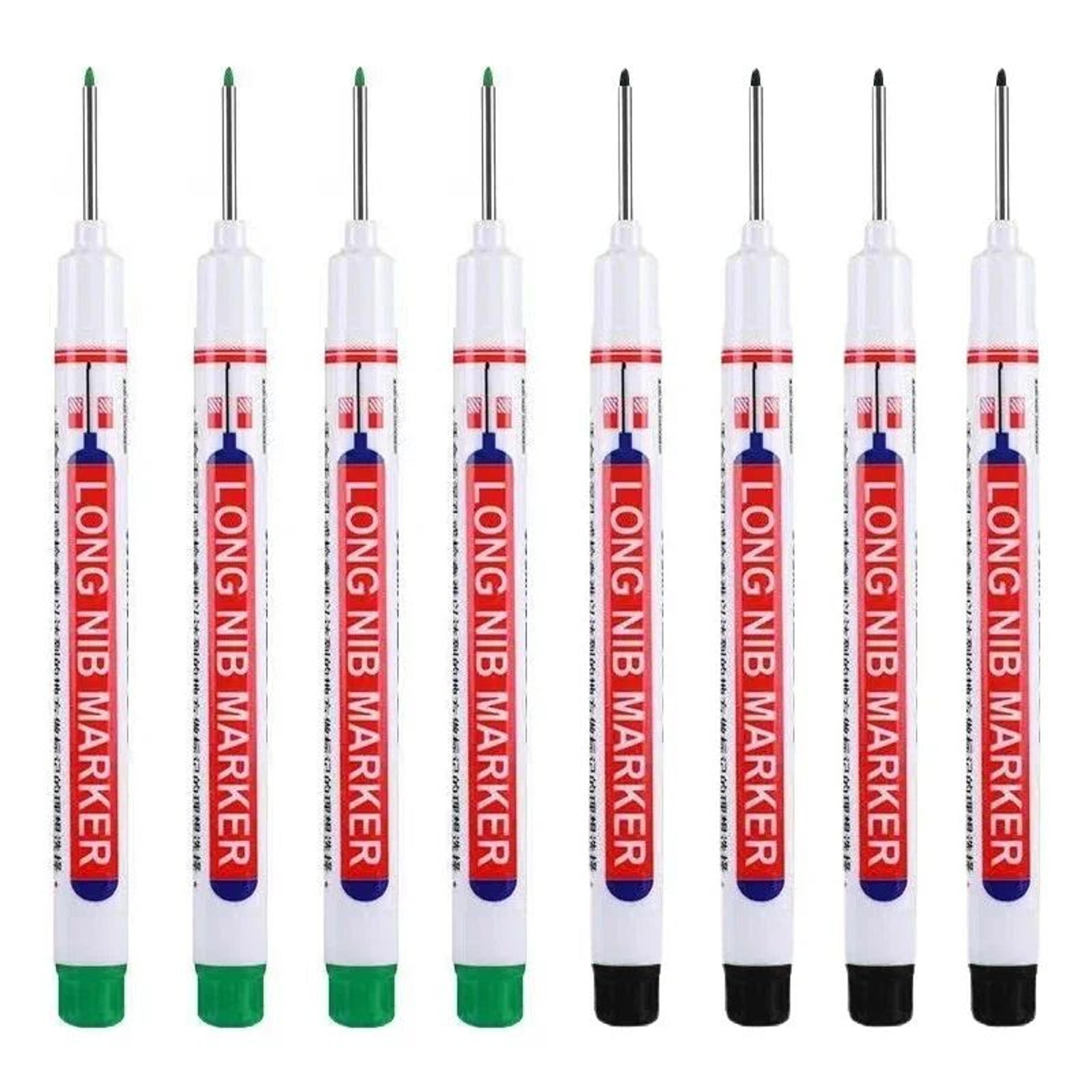 8PCS 20mm Deep Hole Marker Pens Waterproof Long Nib Marking Tools For Woodworking And Metal 25