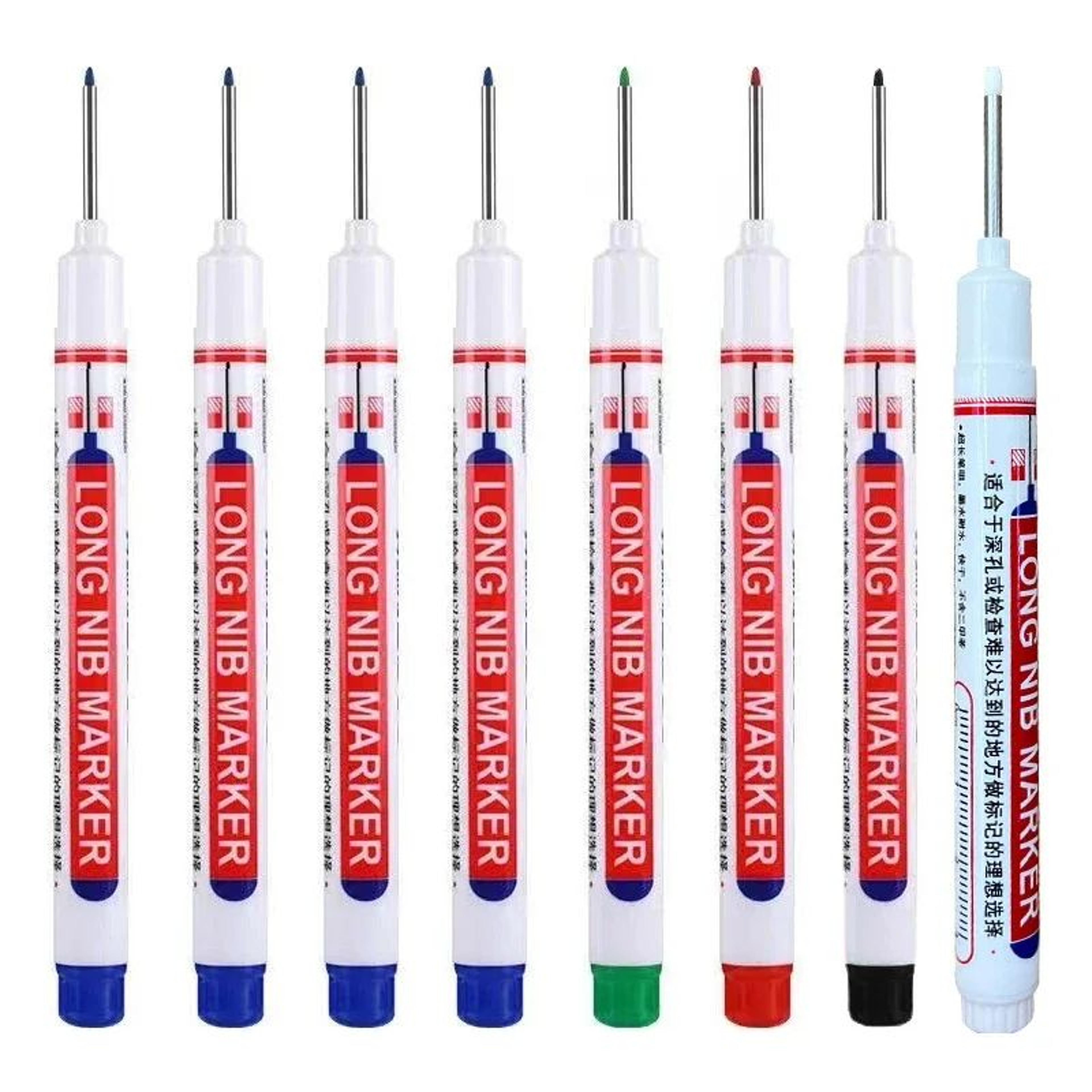 8PCS 20mm Deep Hole Marker Pens Waterproof Long Nib Marking Tools For Woodworking And Metal 26