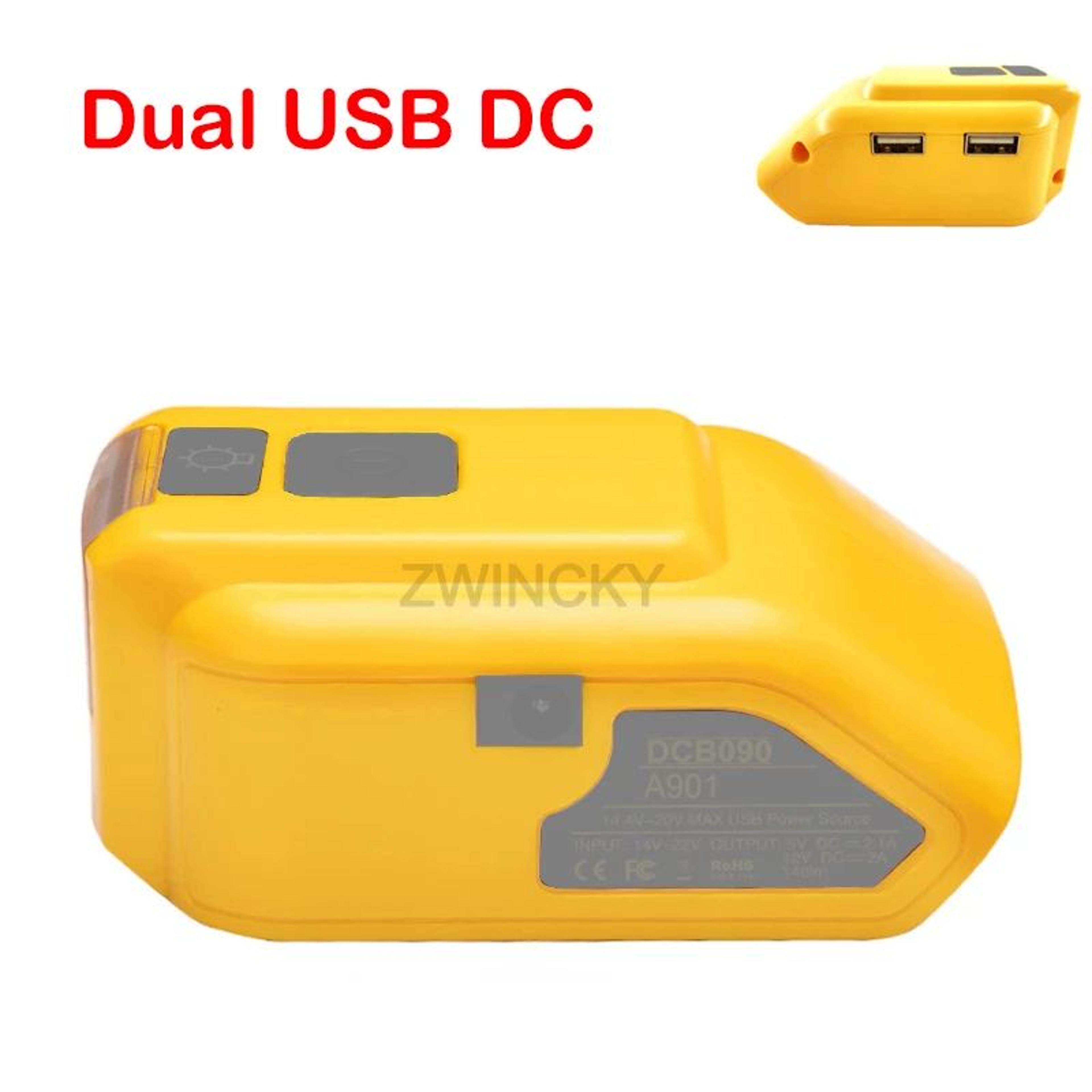 18V 20V Battery Adapter With USB Type C DC 12V Output And LED Work Light 9