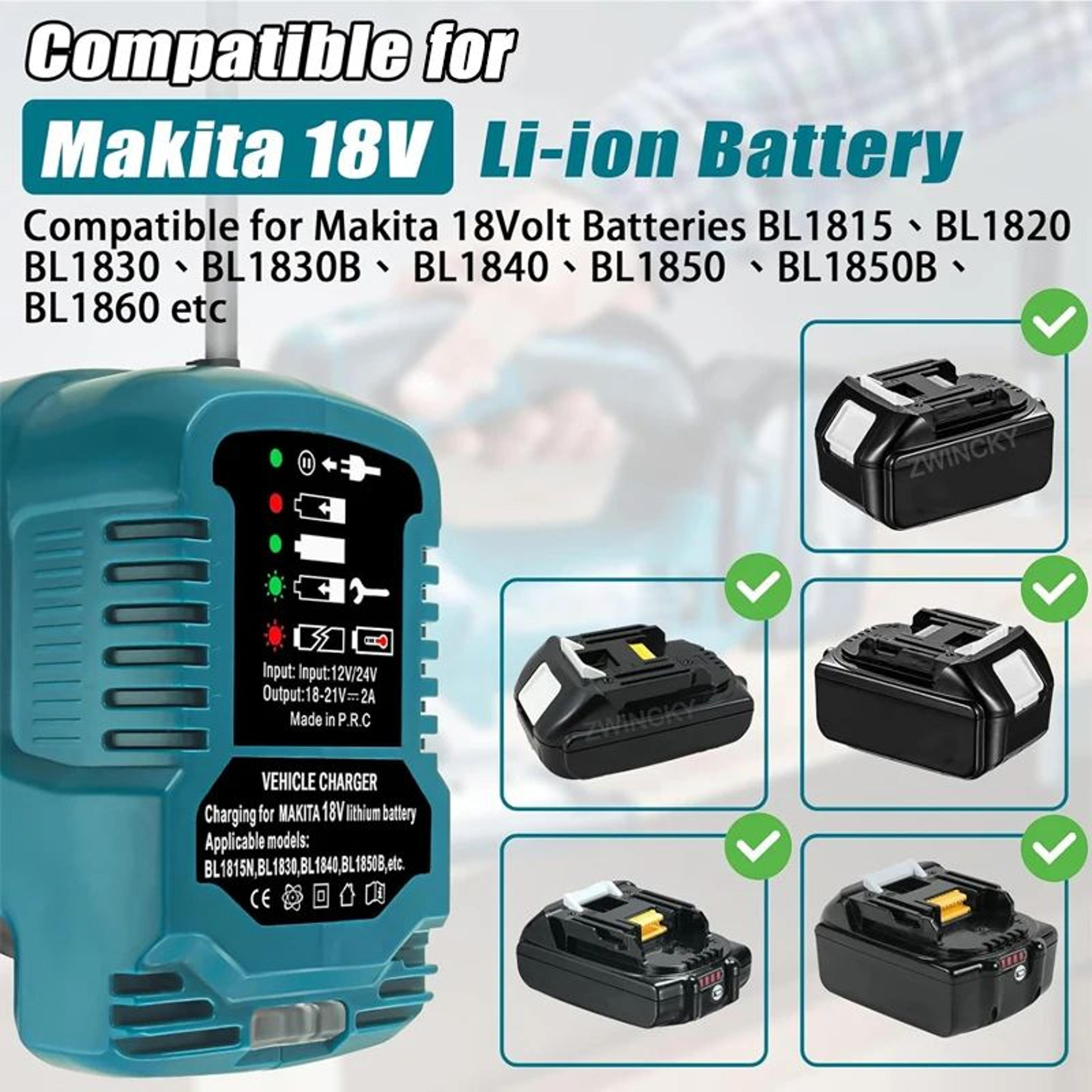 Portable 18V Battery Car Charger With Cigarette Lighter Plug And LED Indicator 3