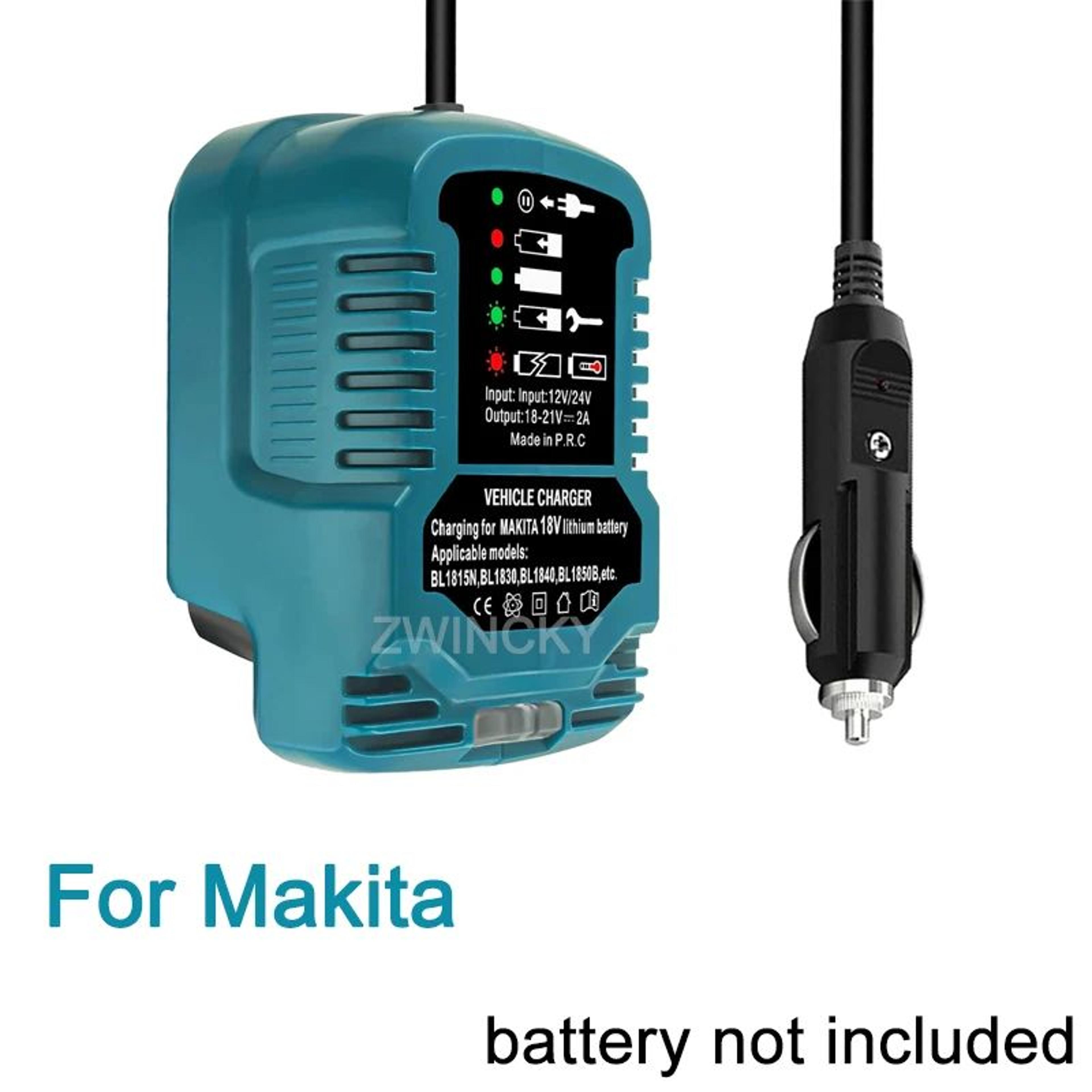 Portable 18V Battery Car Charger With Cigarette Lighter Plug And LED Indicator 6