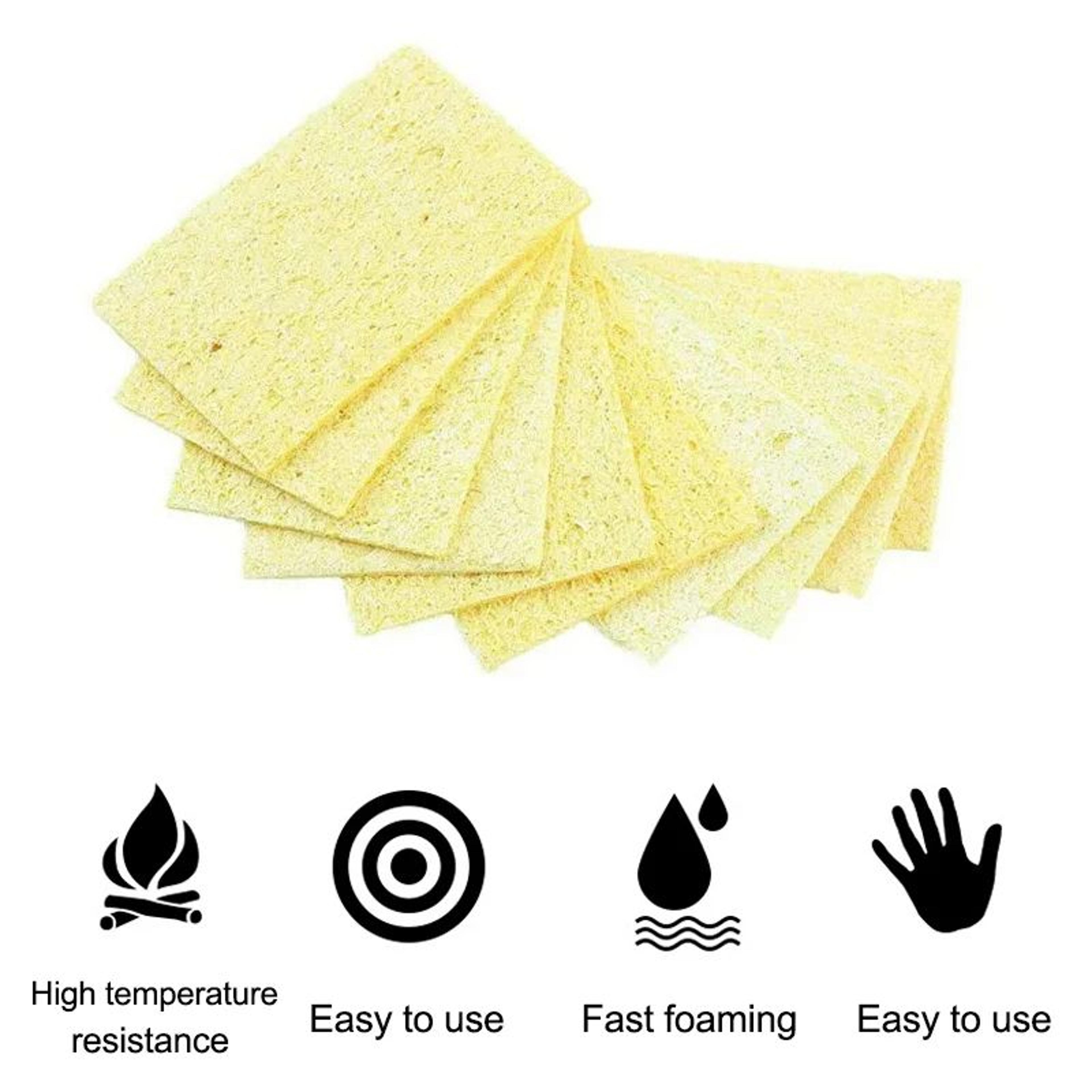 100PCS Yellow Soldering Iron Cleaning Sponge Pads For Tip Maintenance And Soldering Tools 1