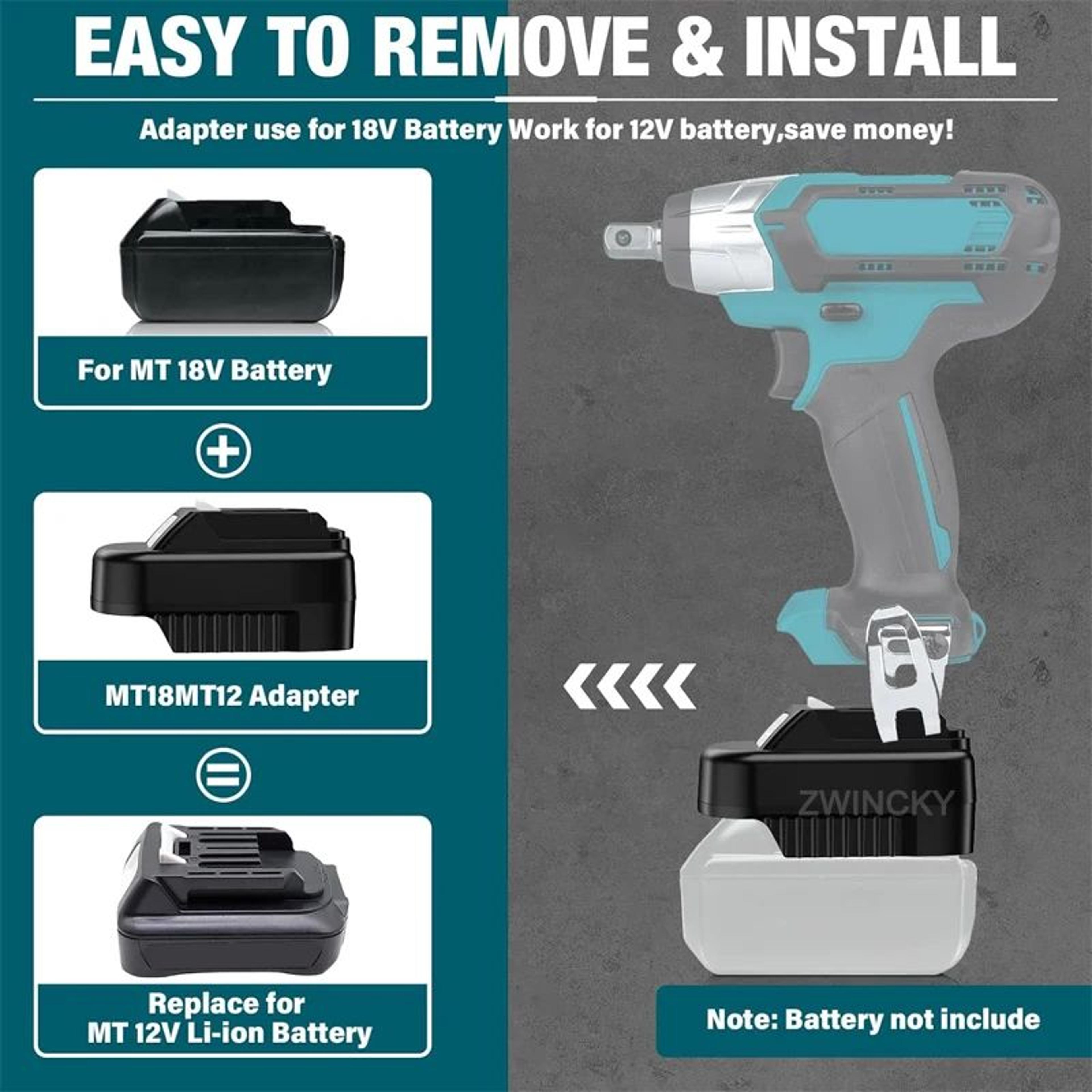 18V To 12V Lithium Battery Adapter Converter For Cordless Power Tools 3