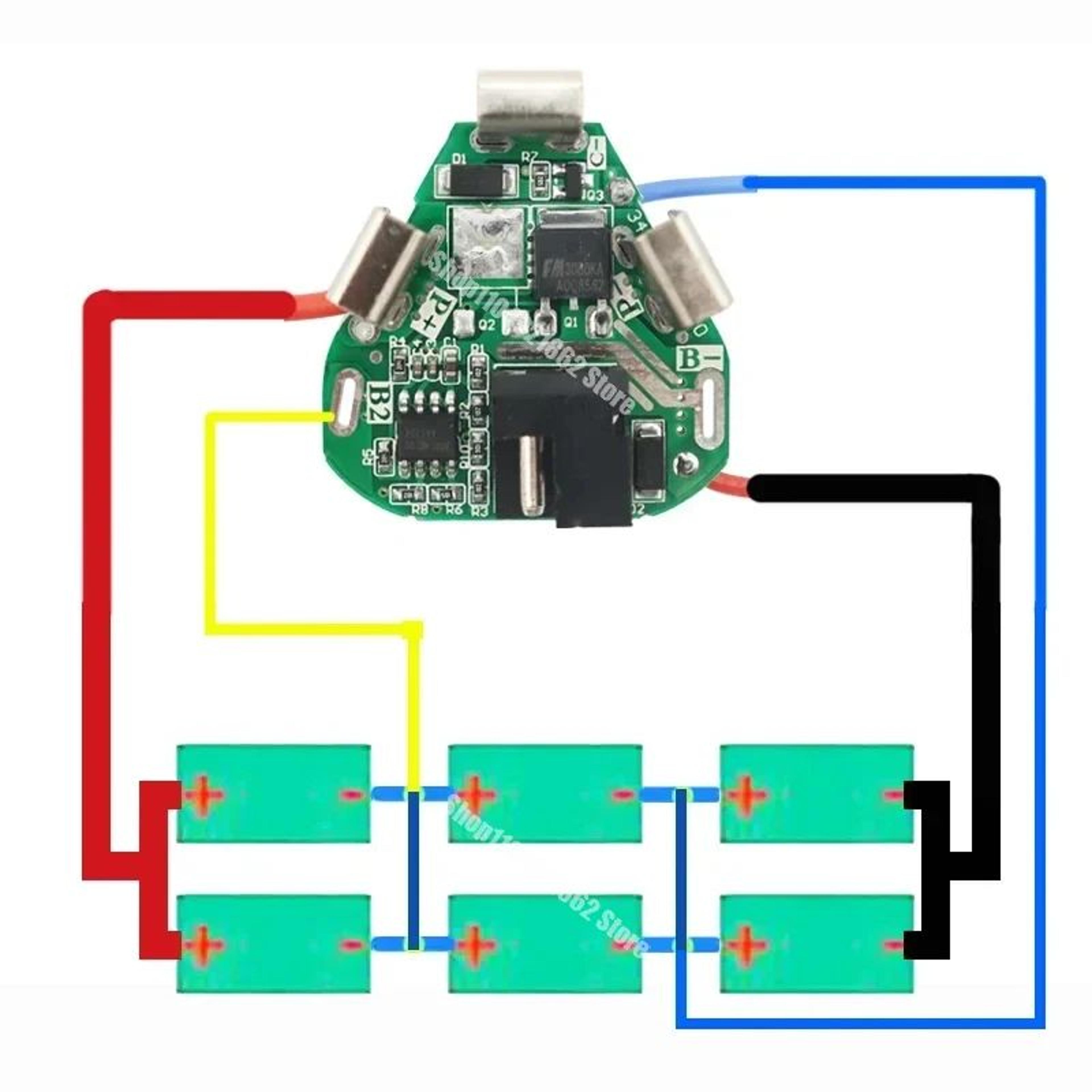 12V 6x18650 Lithium Battery Case With PCB Circuit Board Type B For Power Tool Repair 3