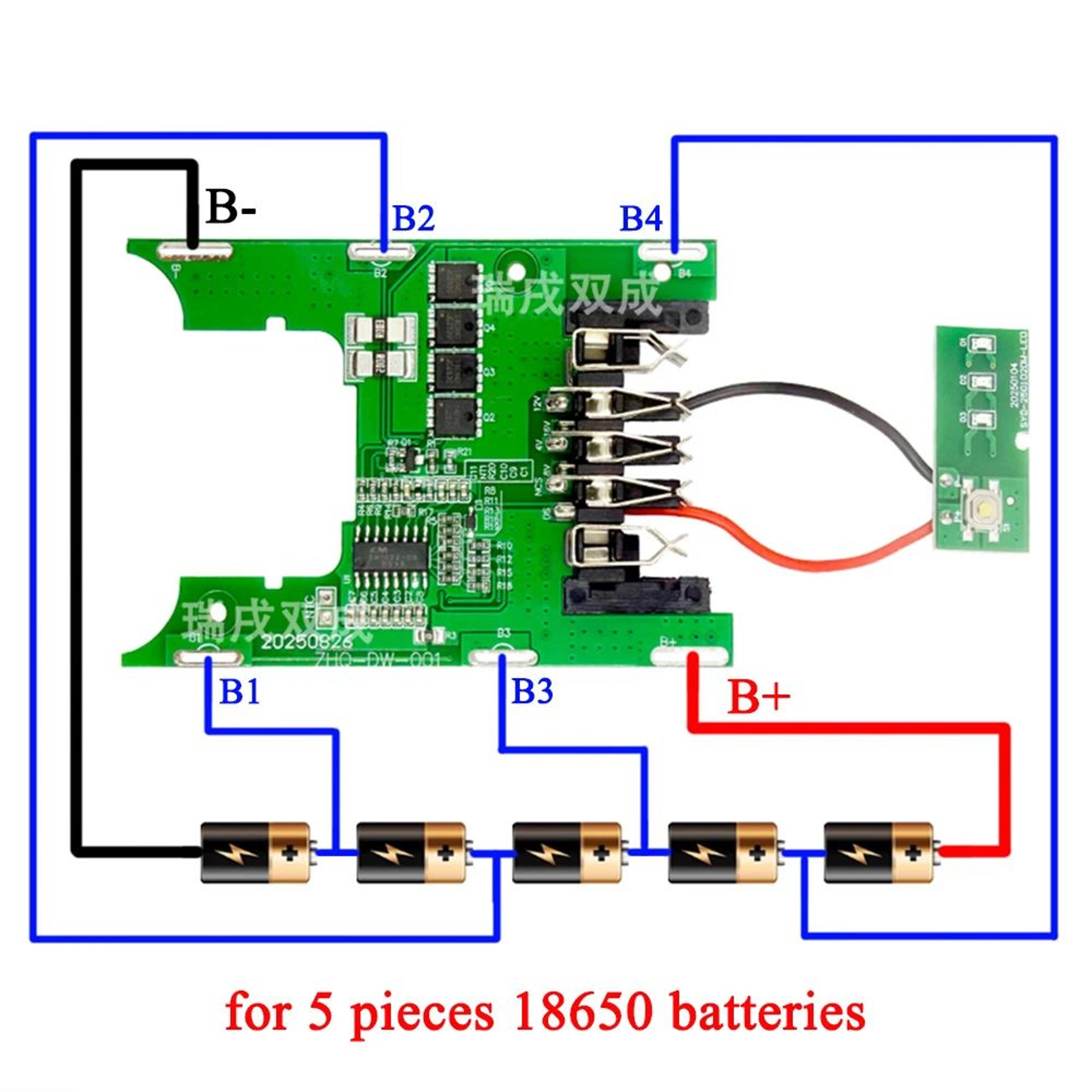 18V 20V Lithium Battery Case With PCB Charging Protection Board For Power Tool Battery Repair 1