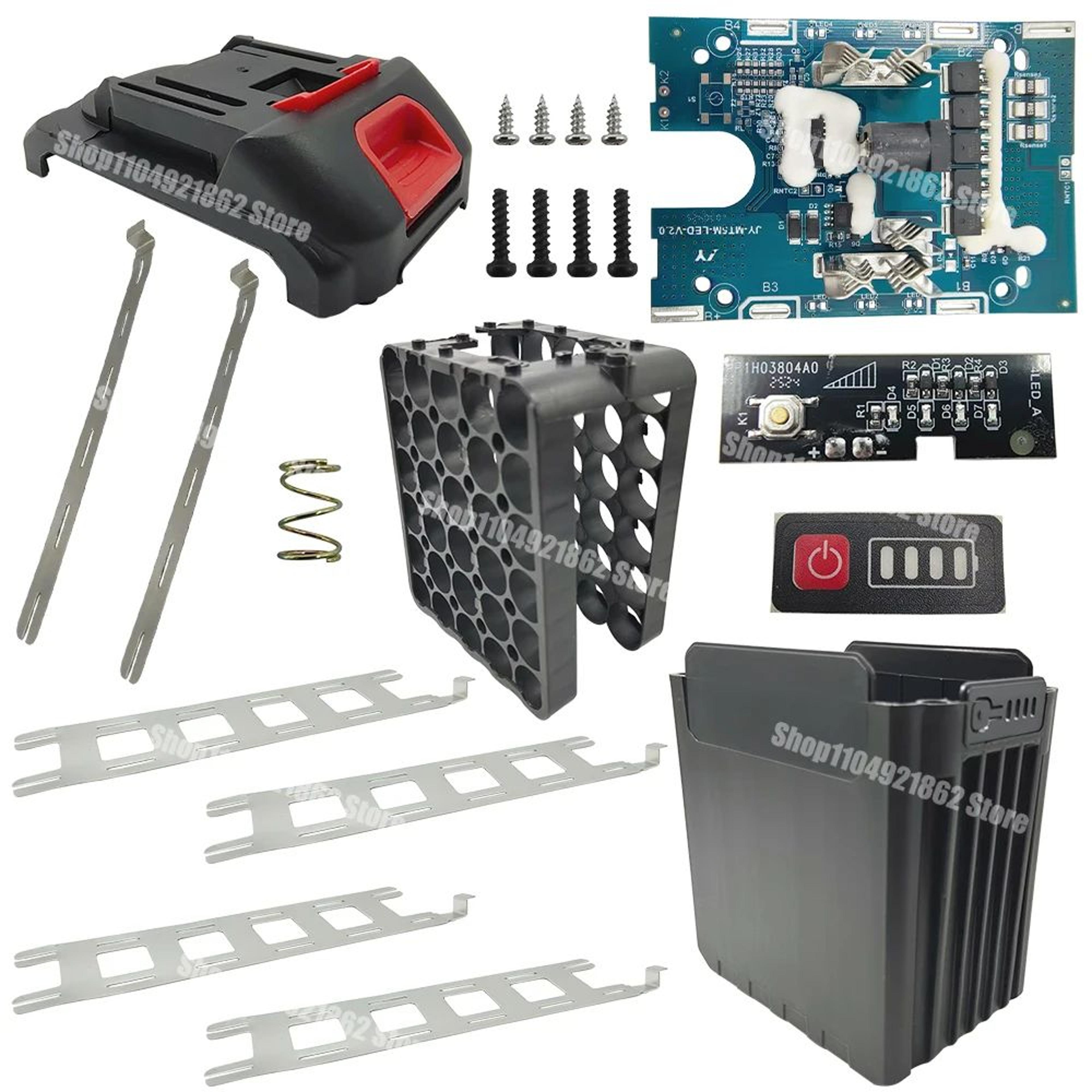 18v power tool battery case with pcb protection board for 30 18650 cells
