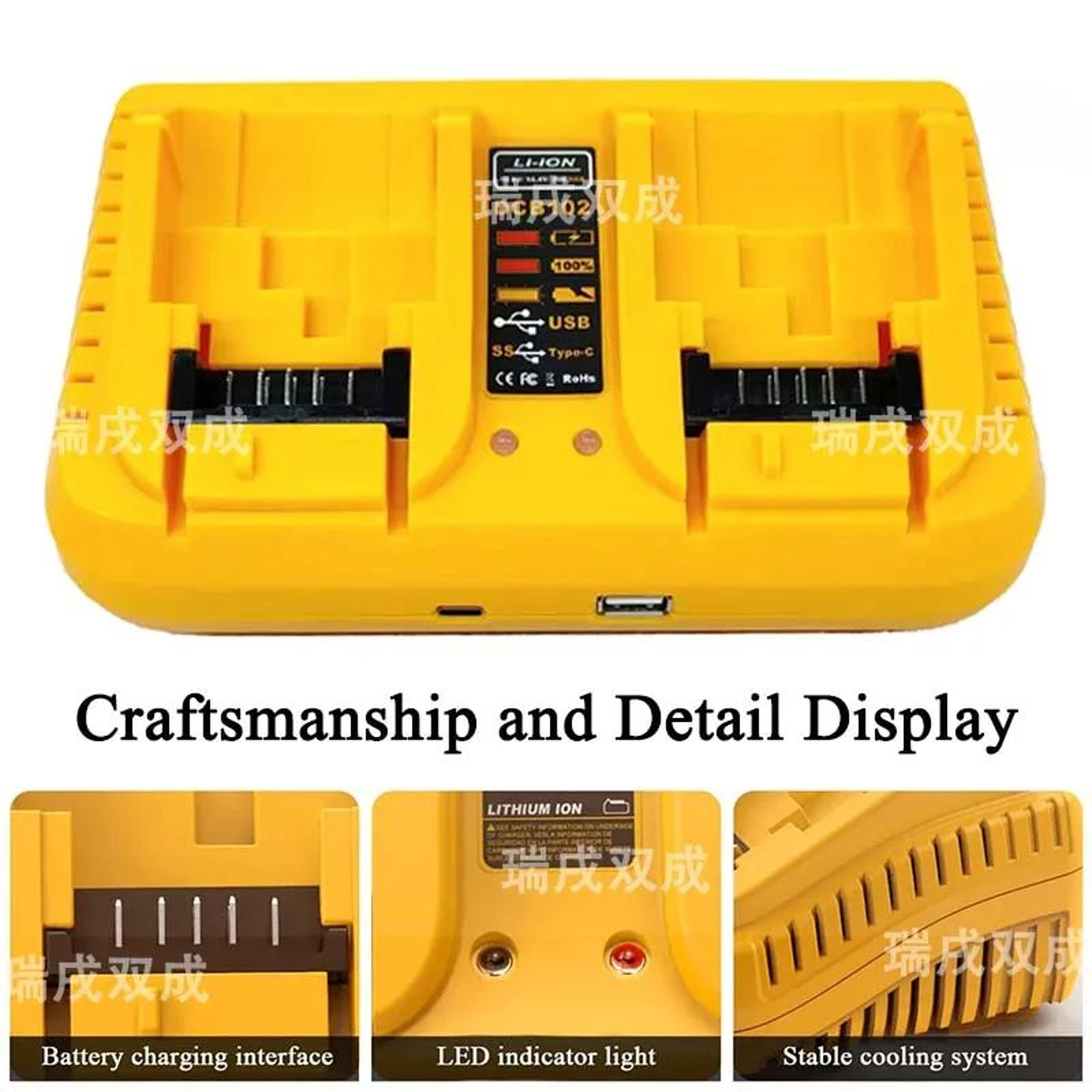 3A Dual Port Lithium Battery Charger For 108V 12V 144V 20V Power Tools 1