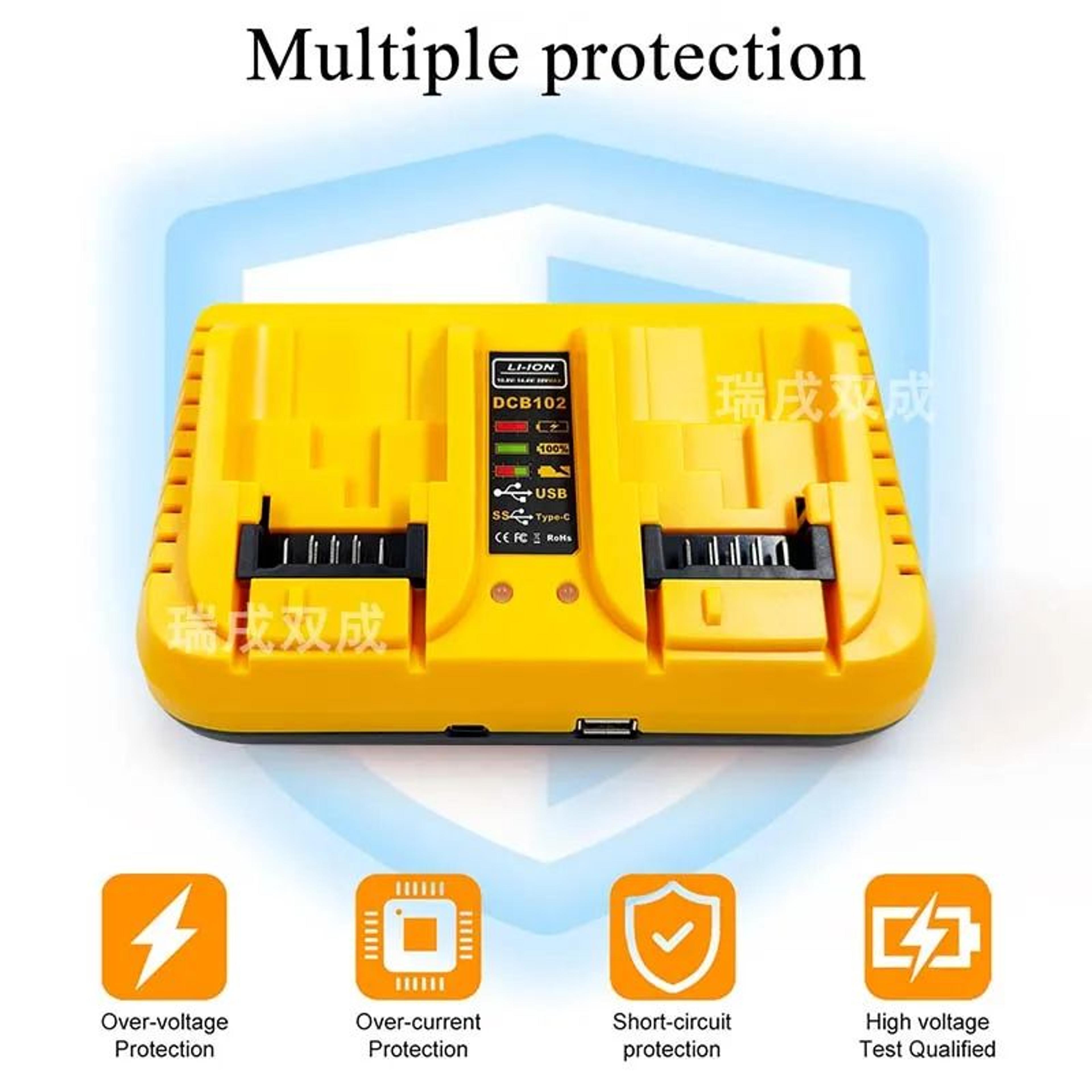 3A Dual Port Lithium Battery Charger For 108V 12V 144V 20V Power Tools 2