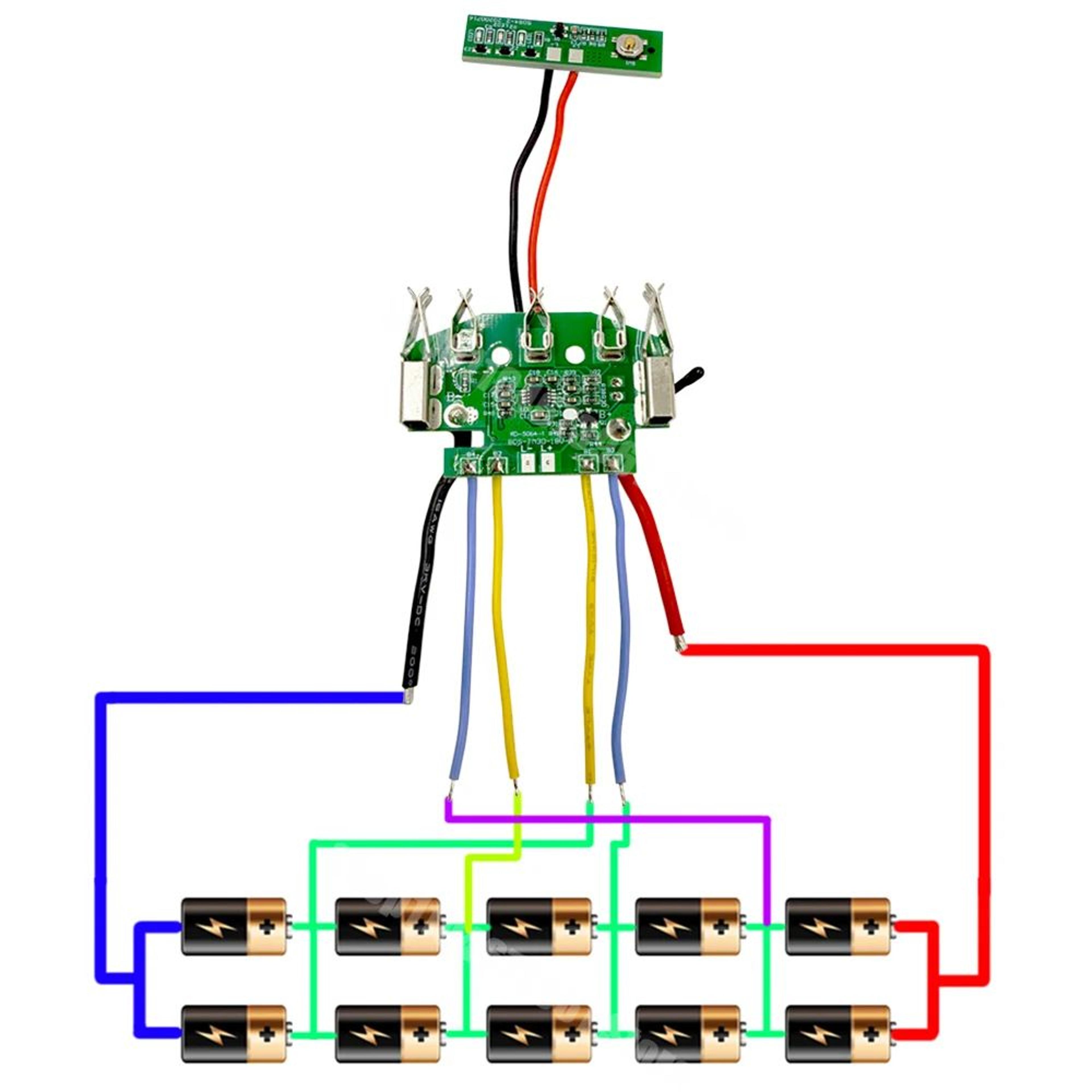18V Lithium Battery Repair Case With 10Cell 18650 Holder And PCB Protection Board 2