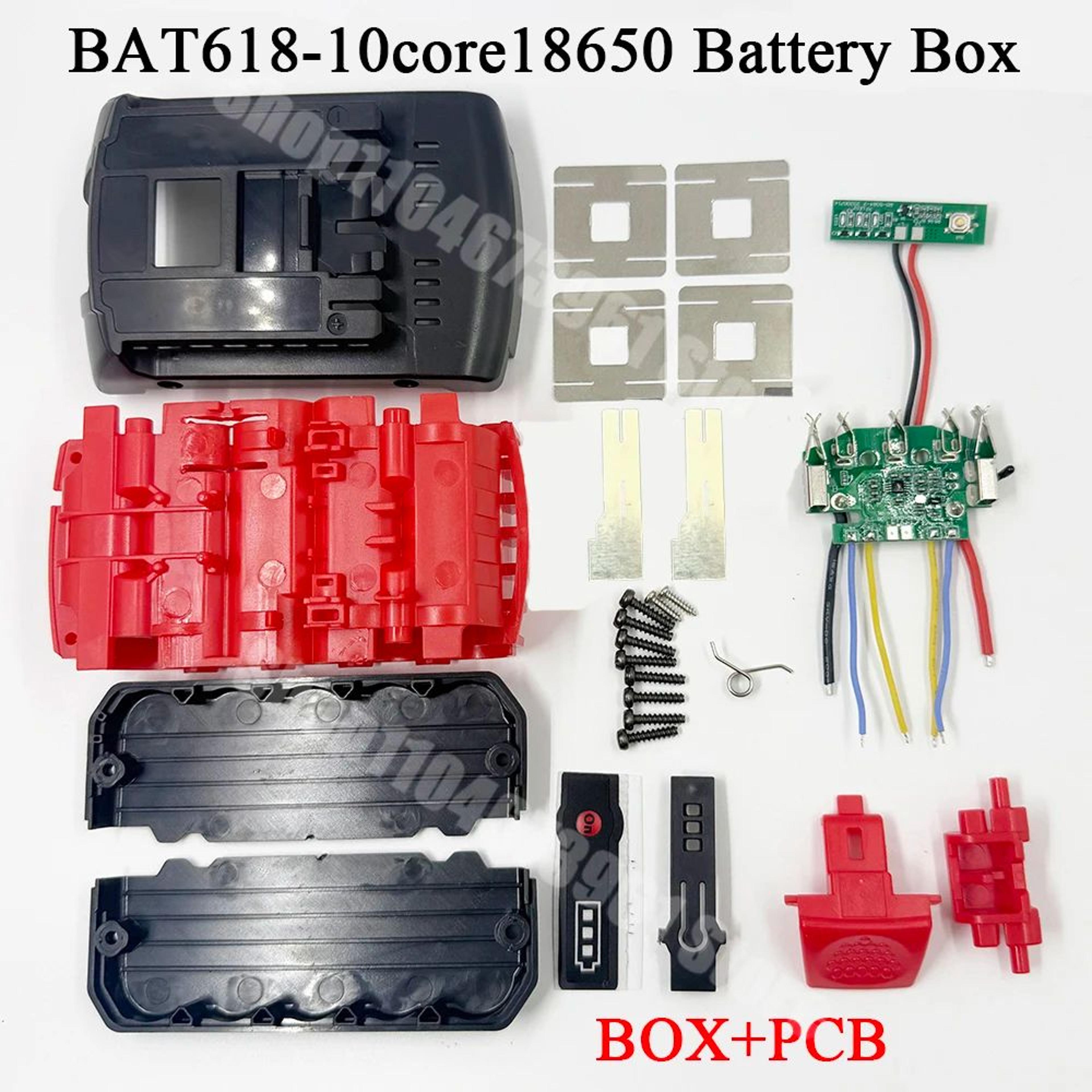 18v lithium battery repair case with 10-cell 18650 holder and pcb protection board
