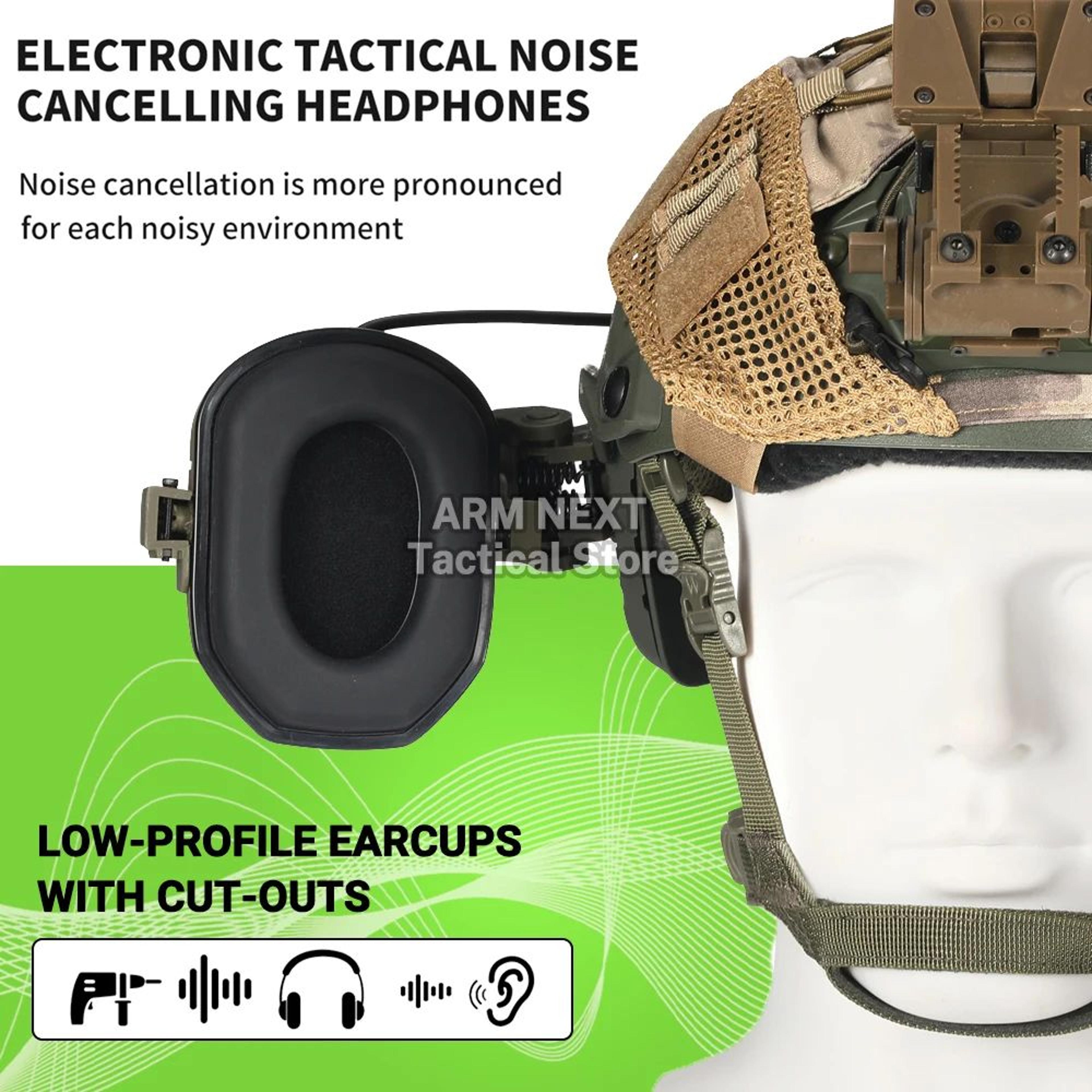slim active noise reduction shooting earmuffs with 23db hearing protection