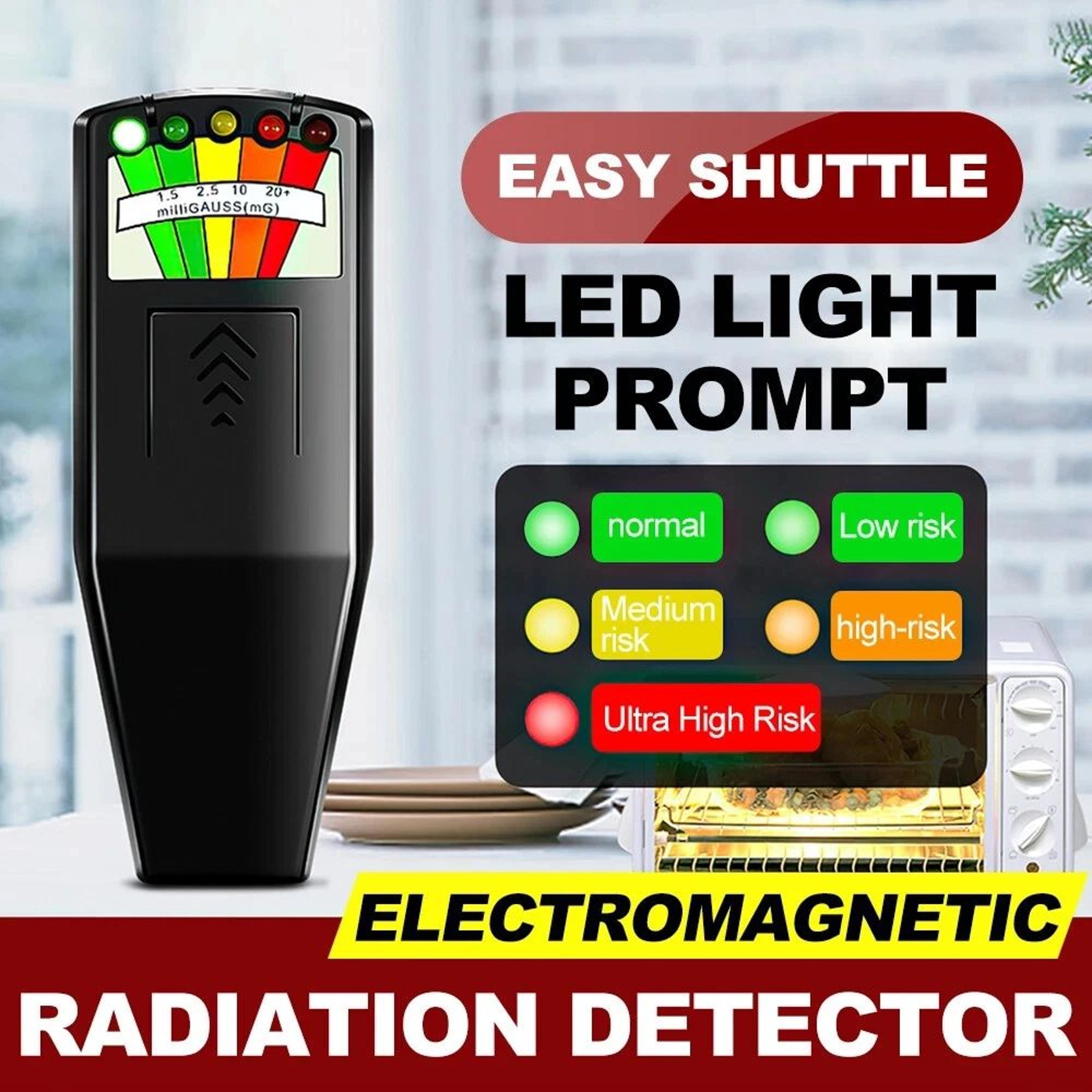 portable digital emf meter with 5 led indicator and lcd display for electromagnetic field detection