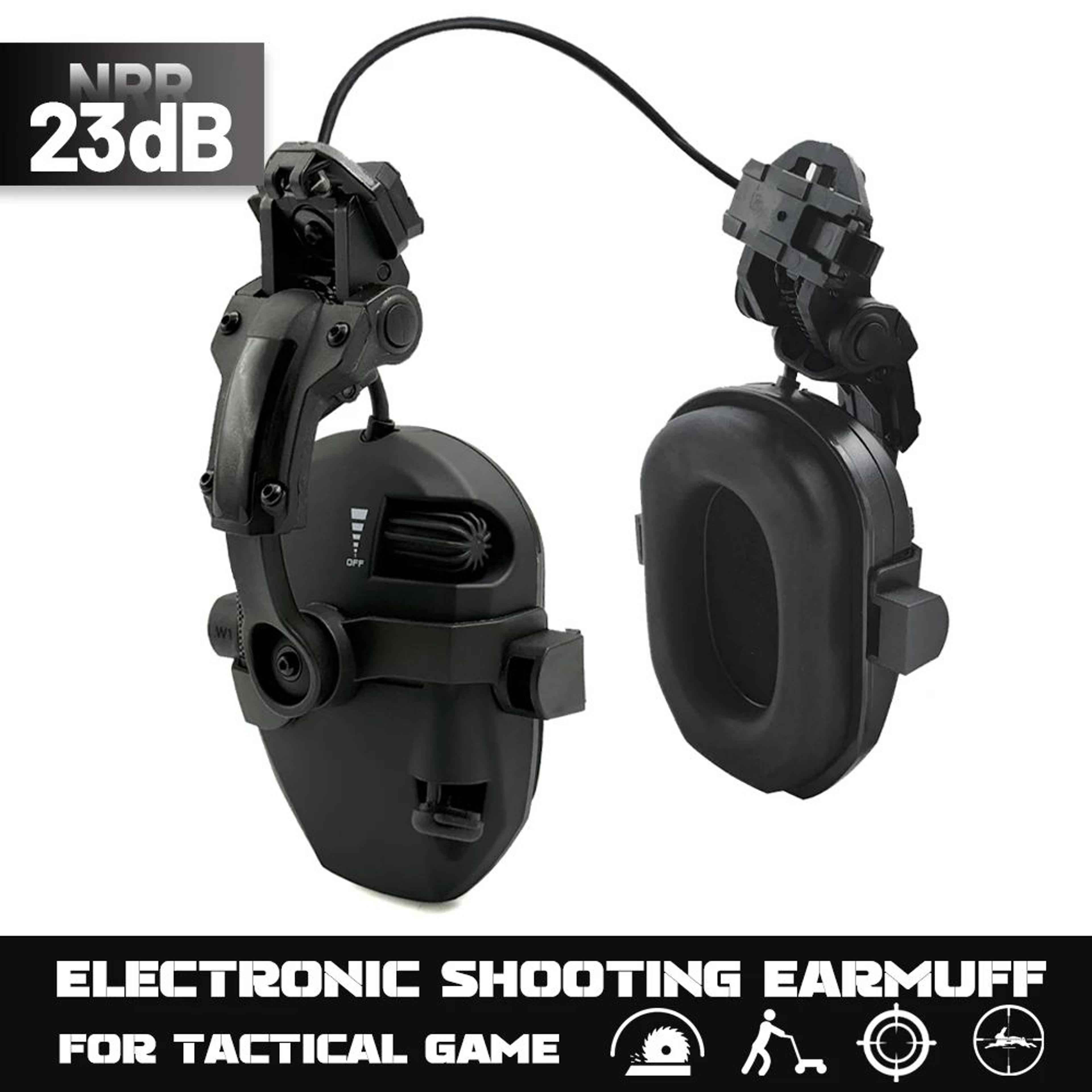 electronic shooting earmuffs with 23db noise reduction for hunting and tactical training