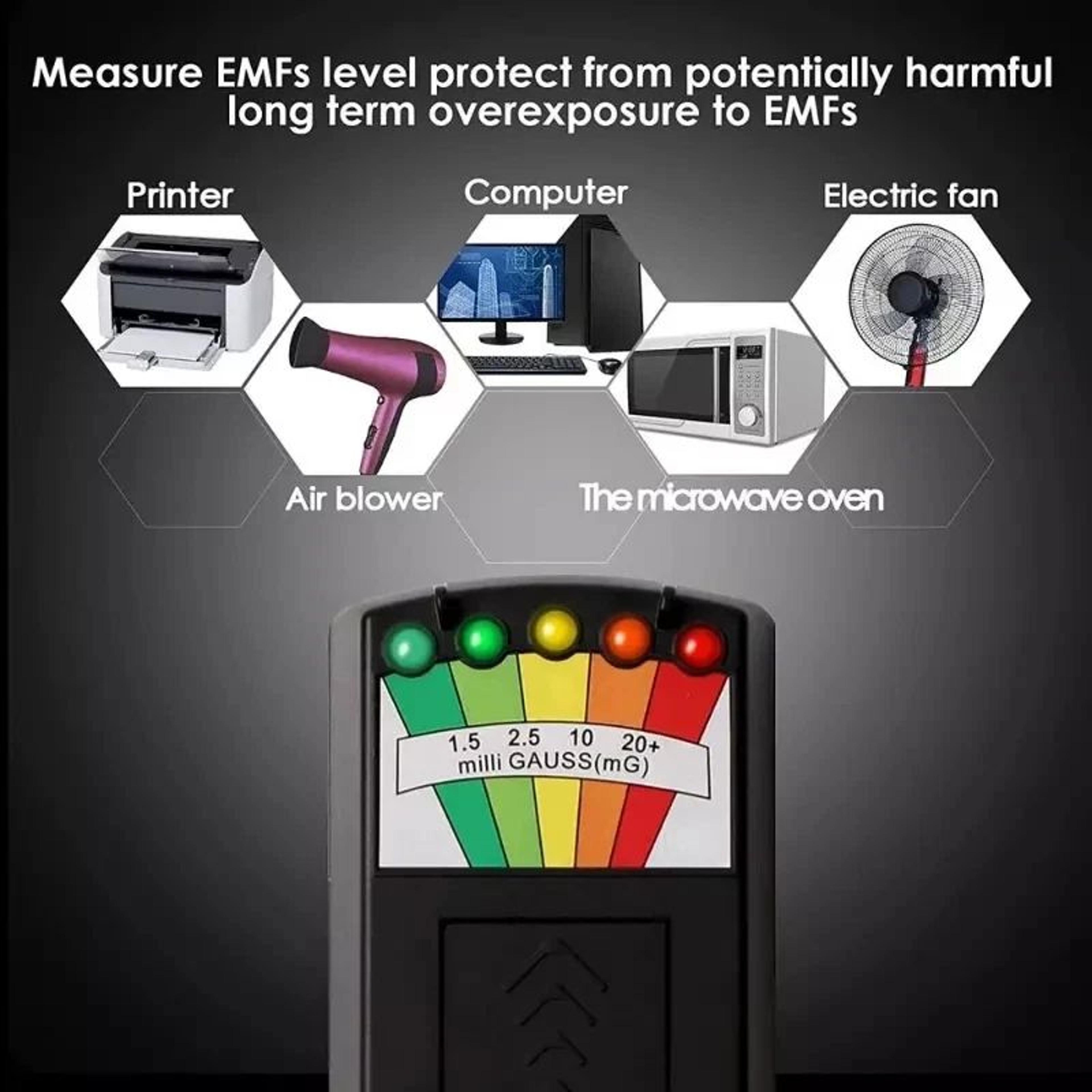 Portable K2 EMF Meter Electromagnetic Field Detector With 5 LED Indicators 1