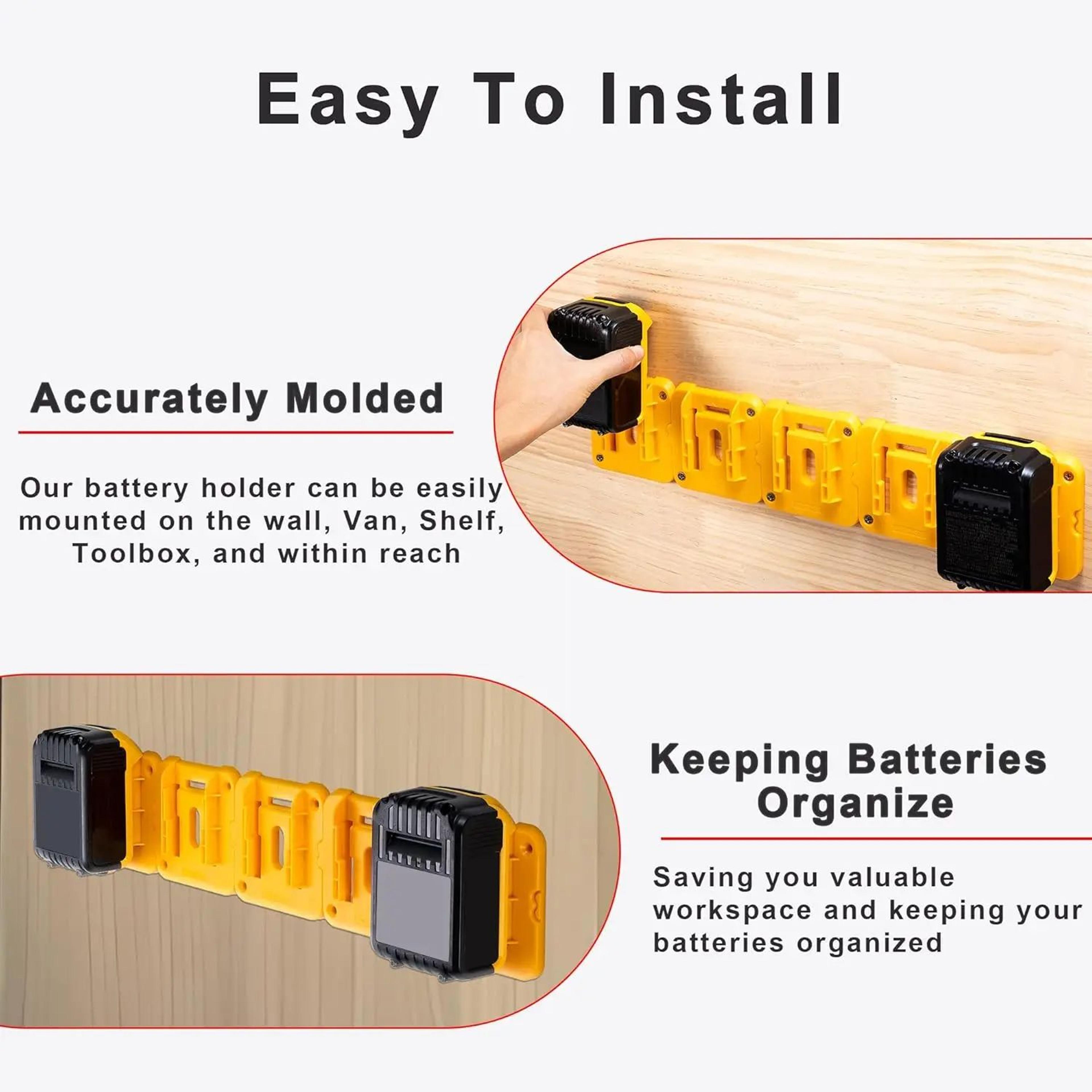 15PCS 20V Battery Holder Wall Mount Storage Organizer For Workshop And Toolboxes 2