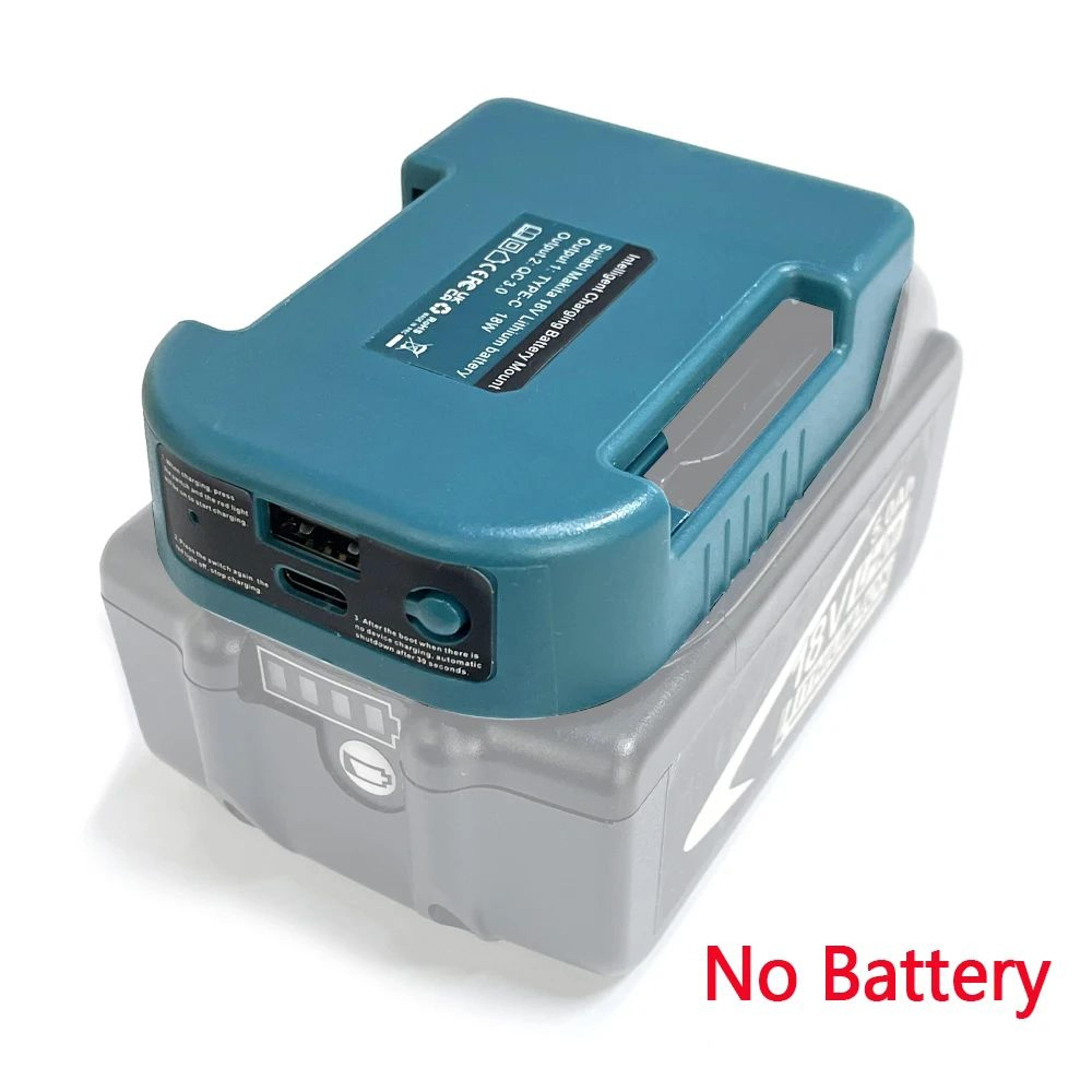 18v battery usb charger adapter with type-c port for portable device charging