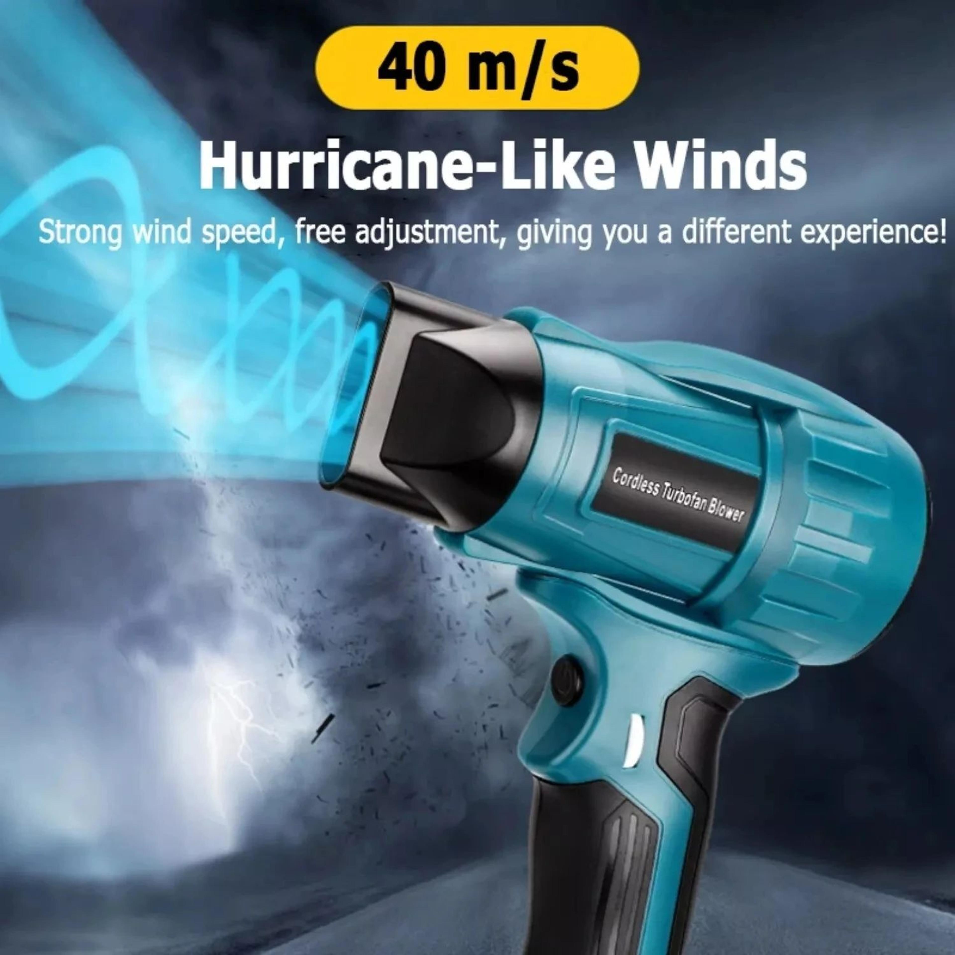 350W Cordless Turbo Jet Blower With Adjustable Airflow And 5 Nozzles 2