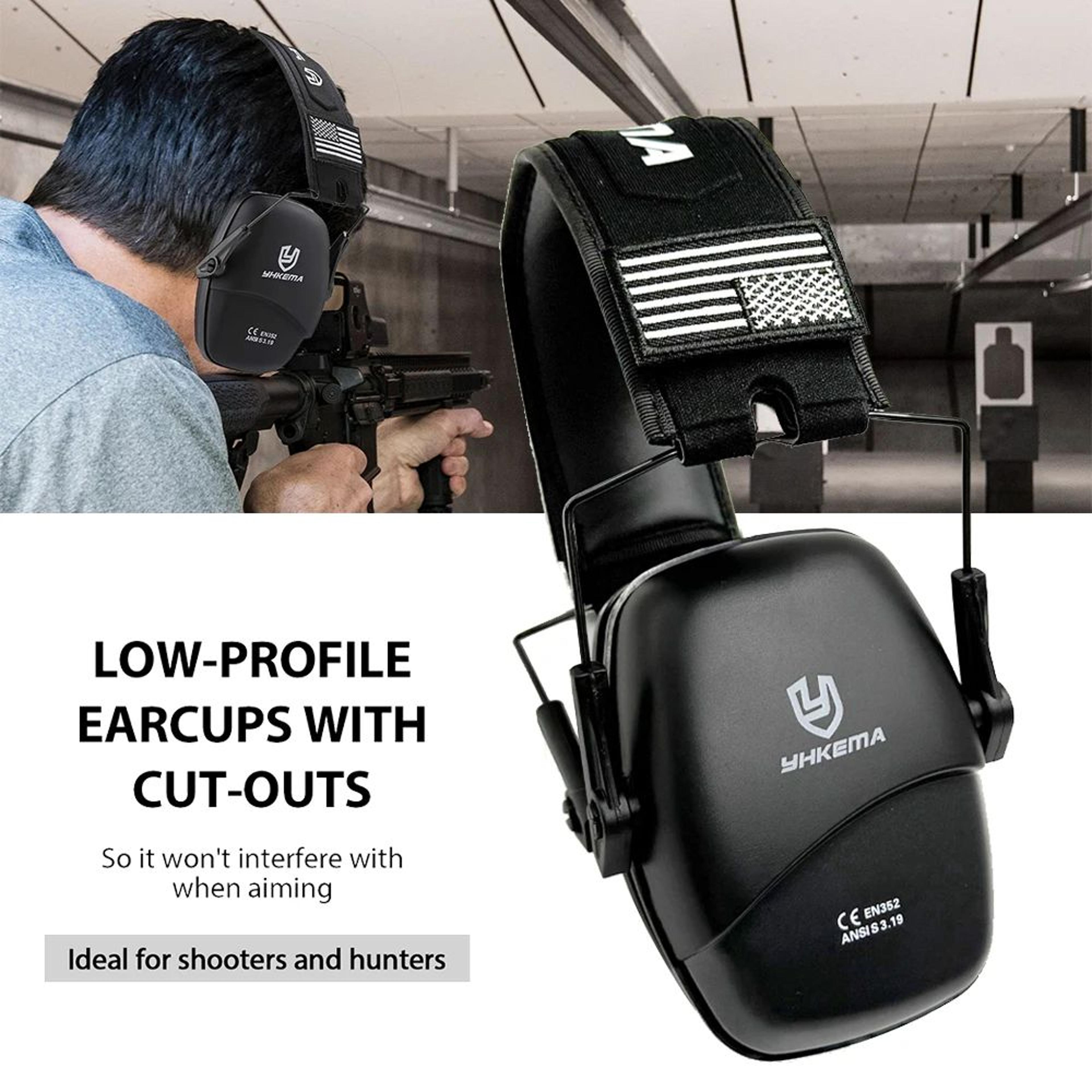 foldable tactical shooting earmuffs with noise reduction and hearing protection