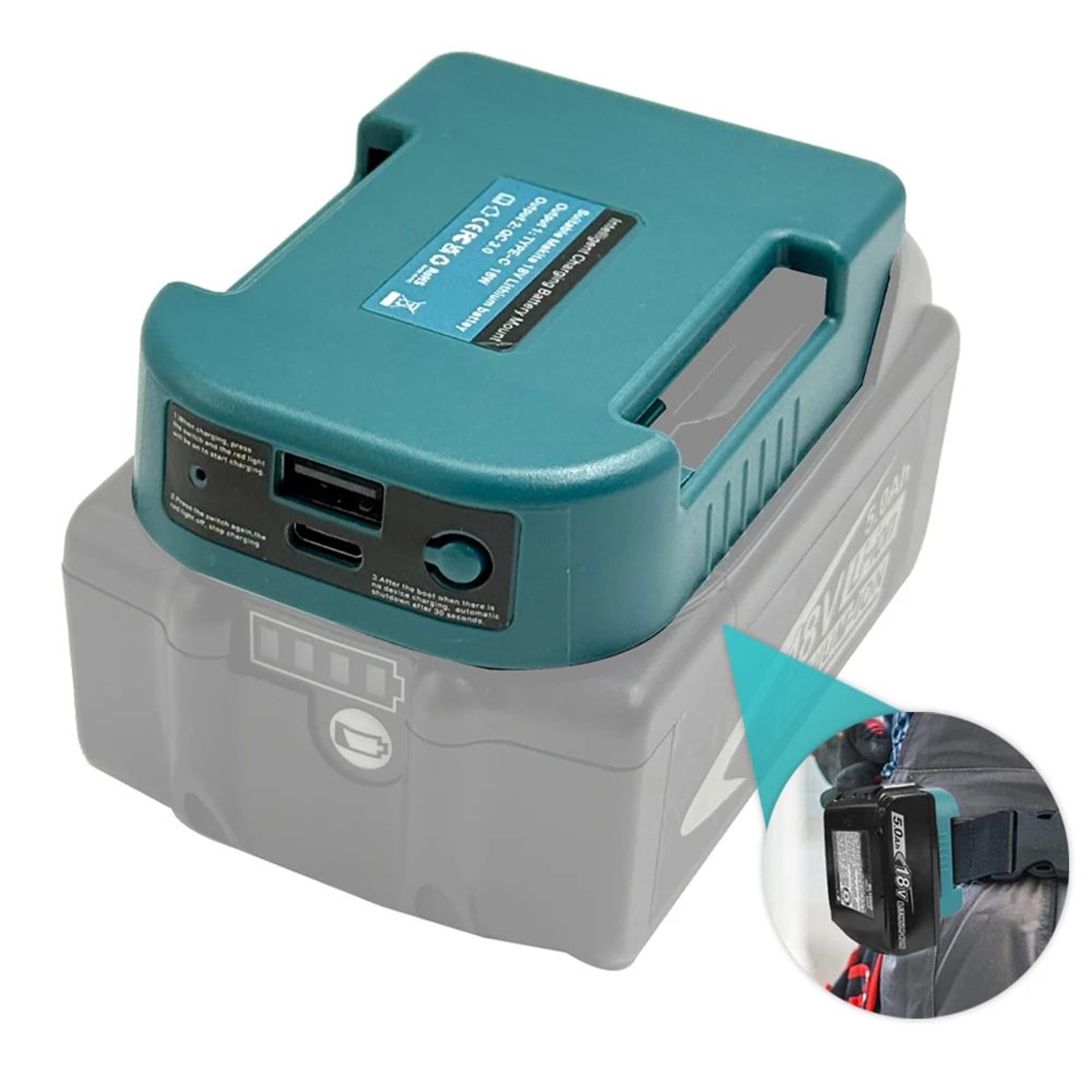 18V Battery USB Charger Adapter With Fast Charging Port And Mounting Holder 1