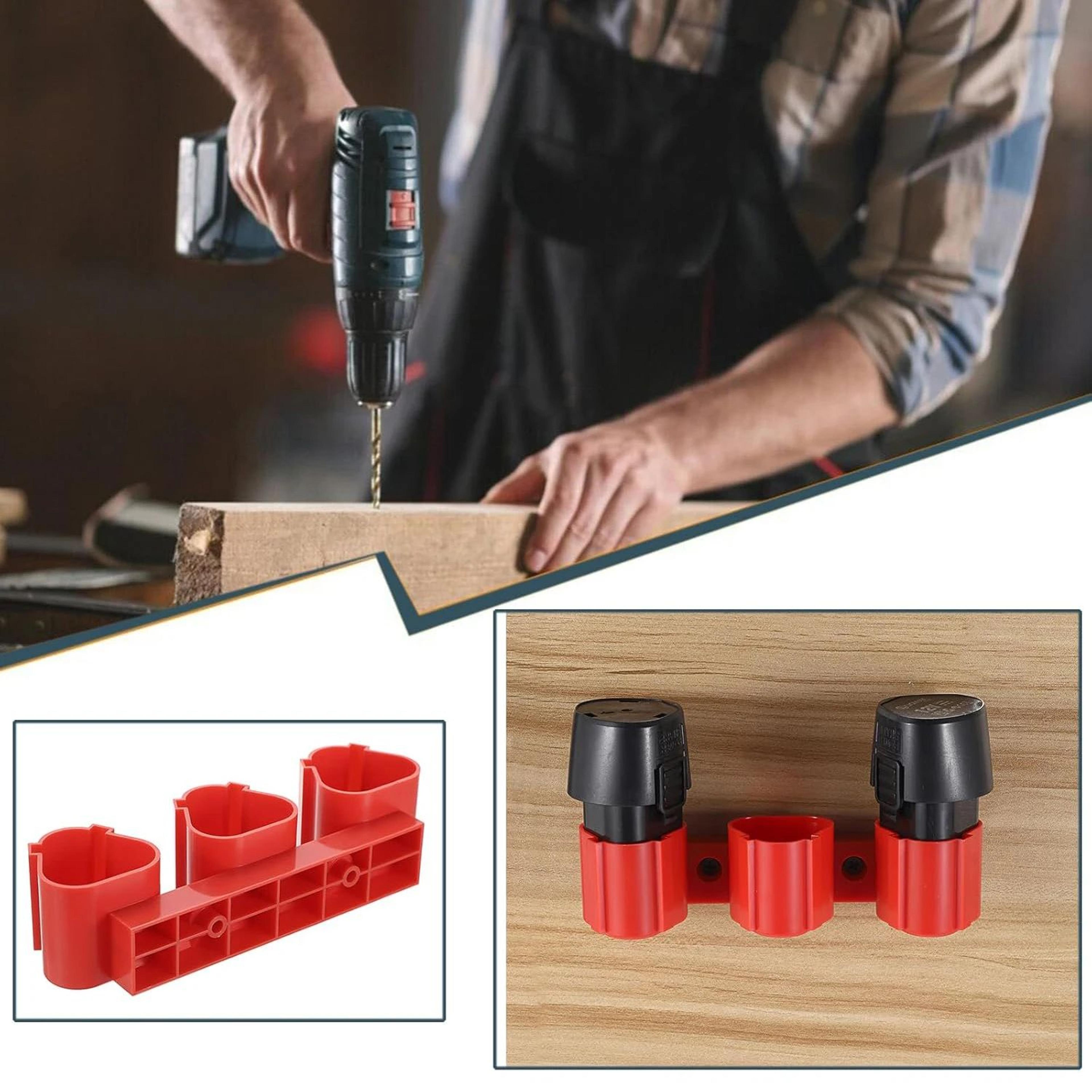 10.8v 12v wall mounted battery holder rack for organized power tool storage - 1-2pcs