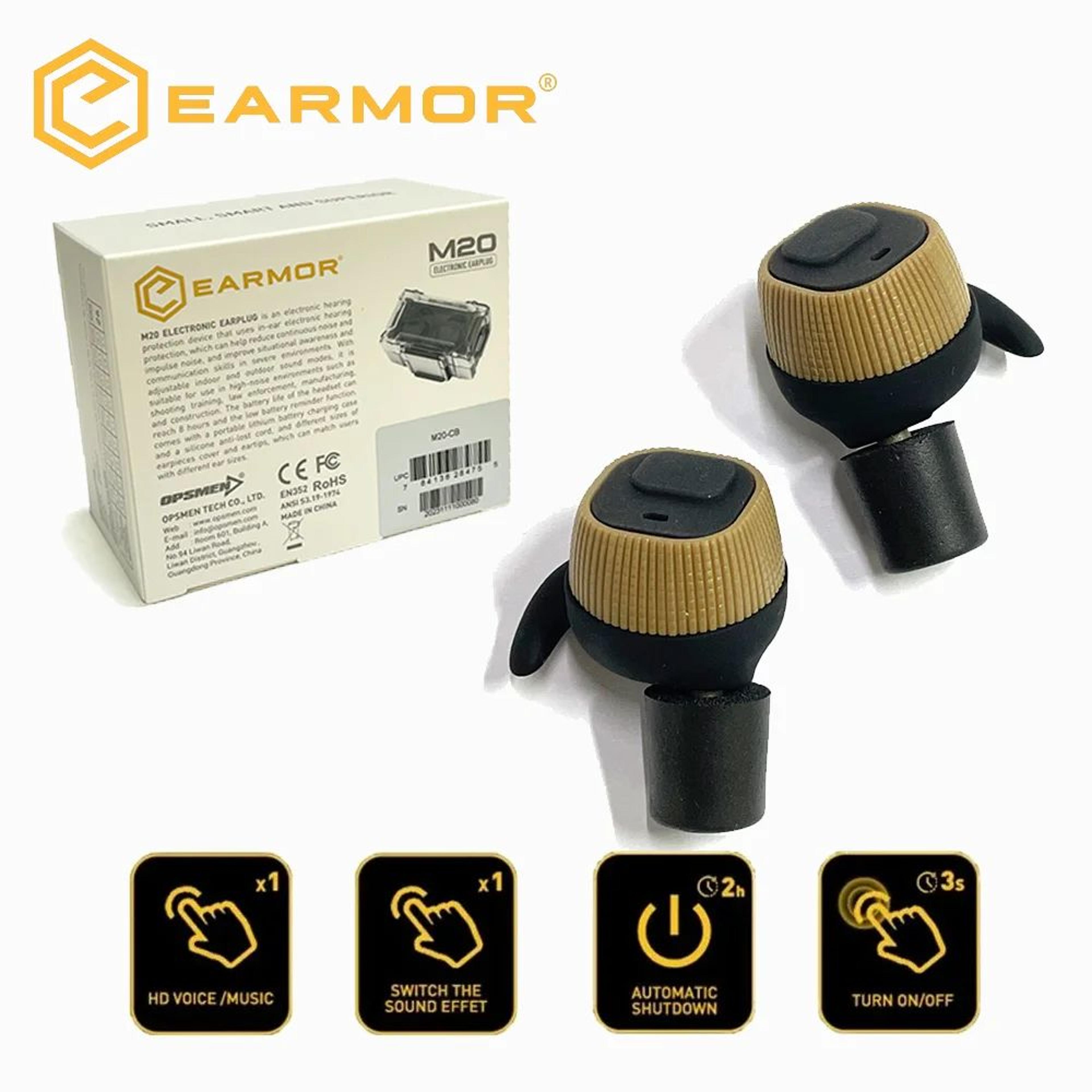 m20 bluetooth electronic hearing protection earbuds with ambient sound modes