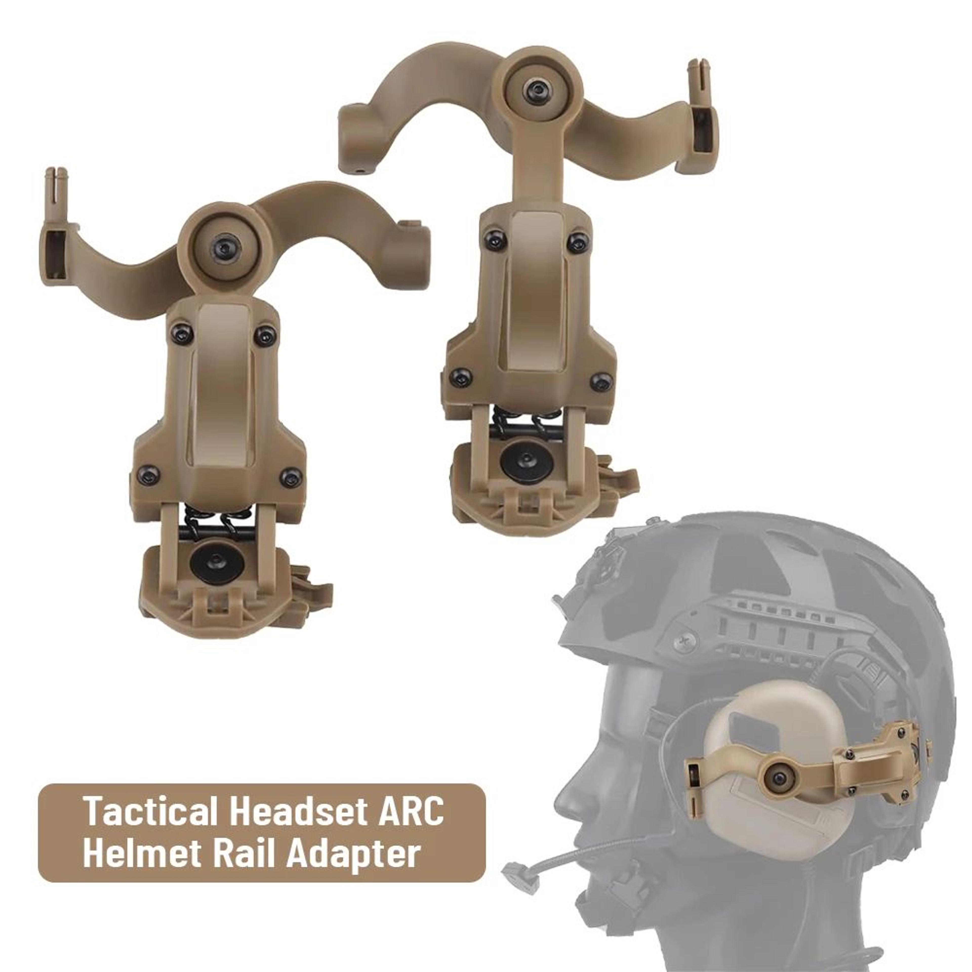 tactical helmet rail mount adapter for headset arc and m-lok systems
