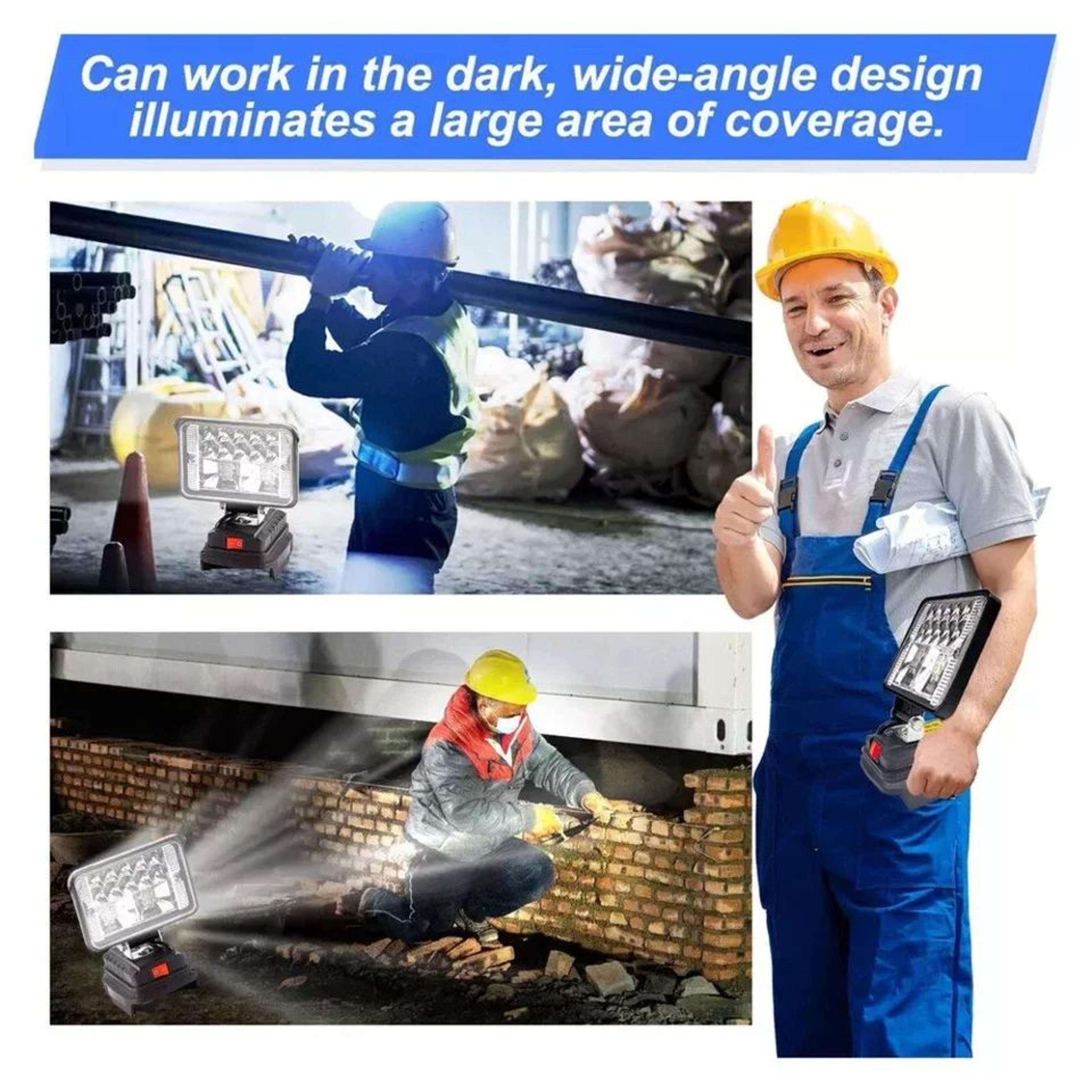 18V Cordless LED Work Light Portable 468 Inch Camping Floodlight 2