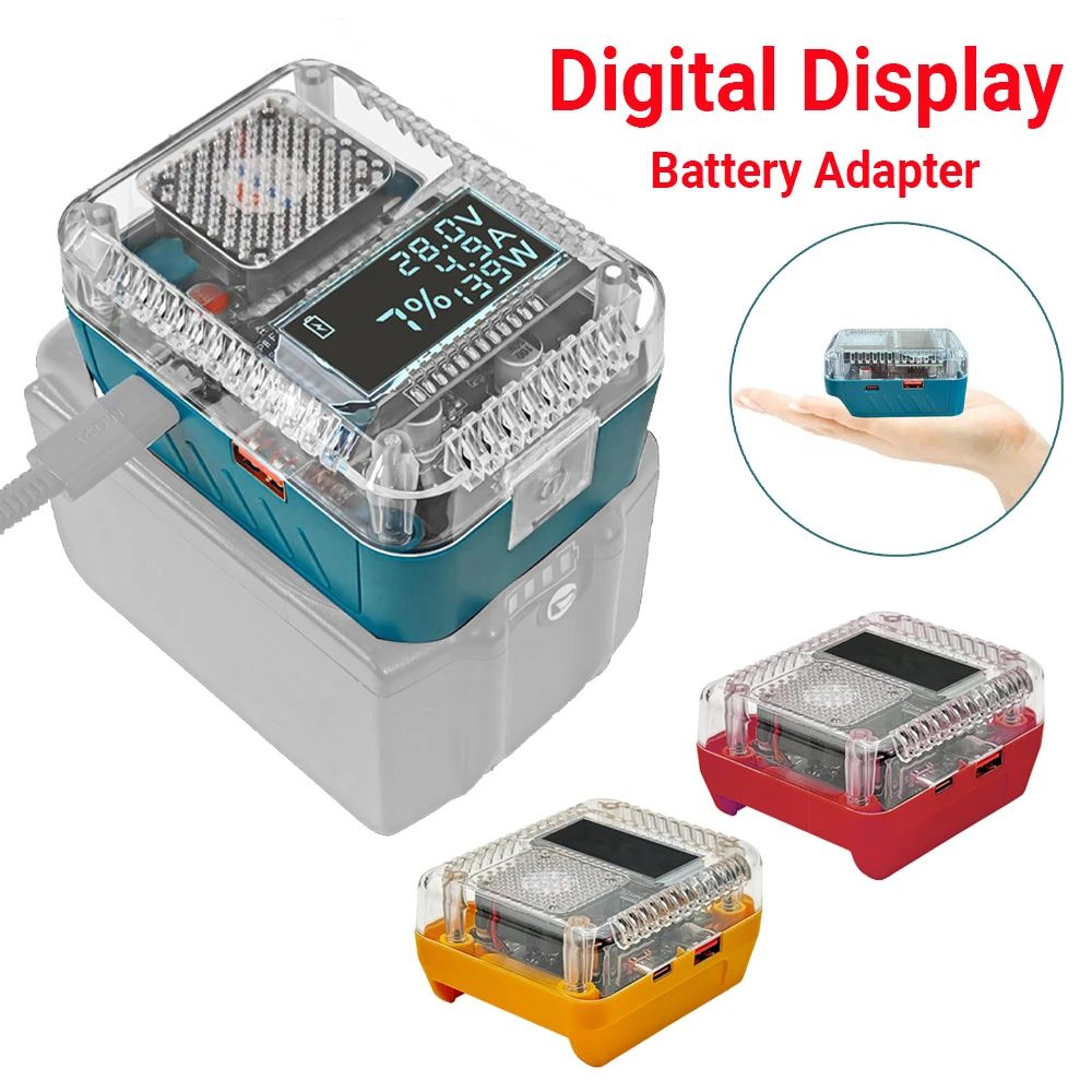 universal lithium battery adapter with usb type-c power bank converter