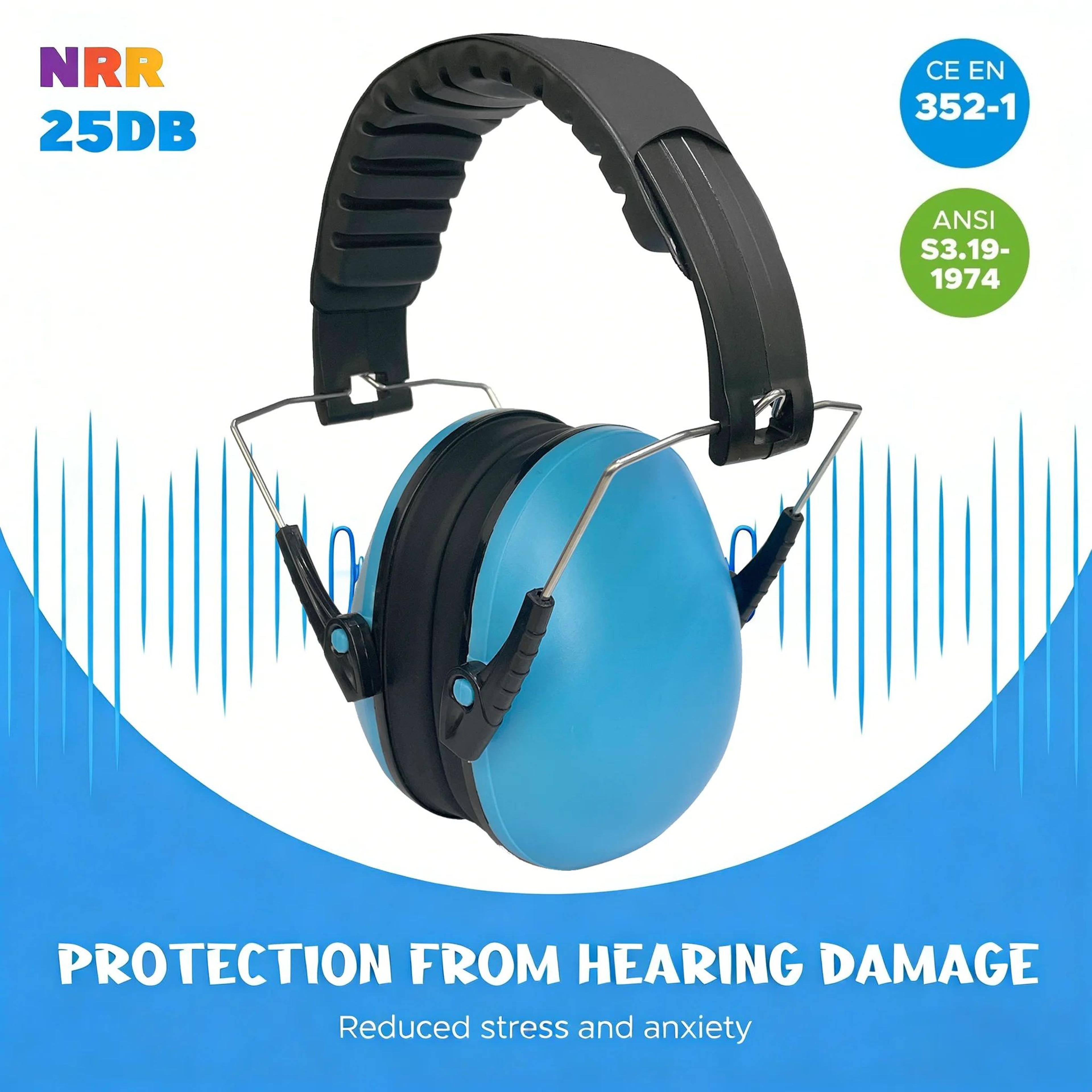 adjustable kids hearing protection earmuffs with 27db noise reduction
