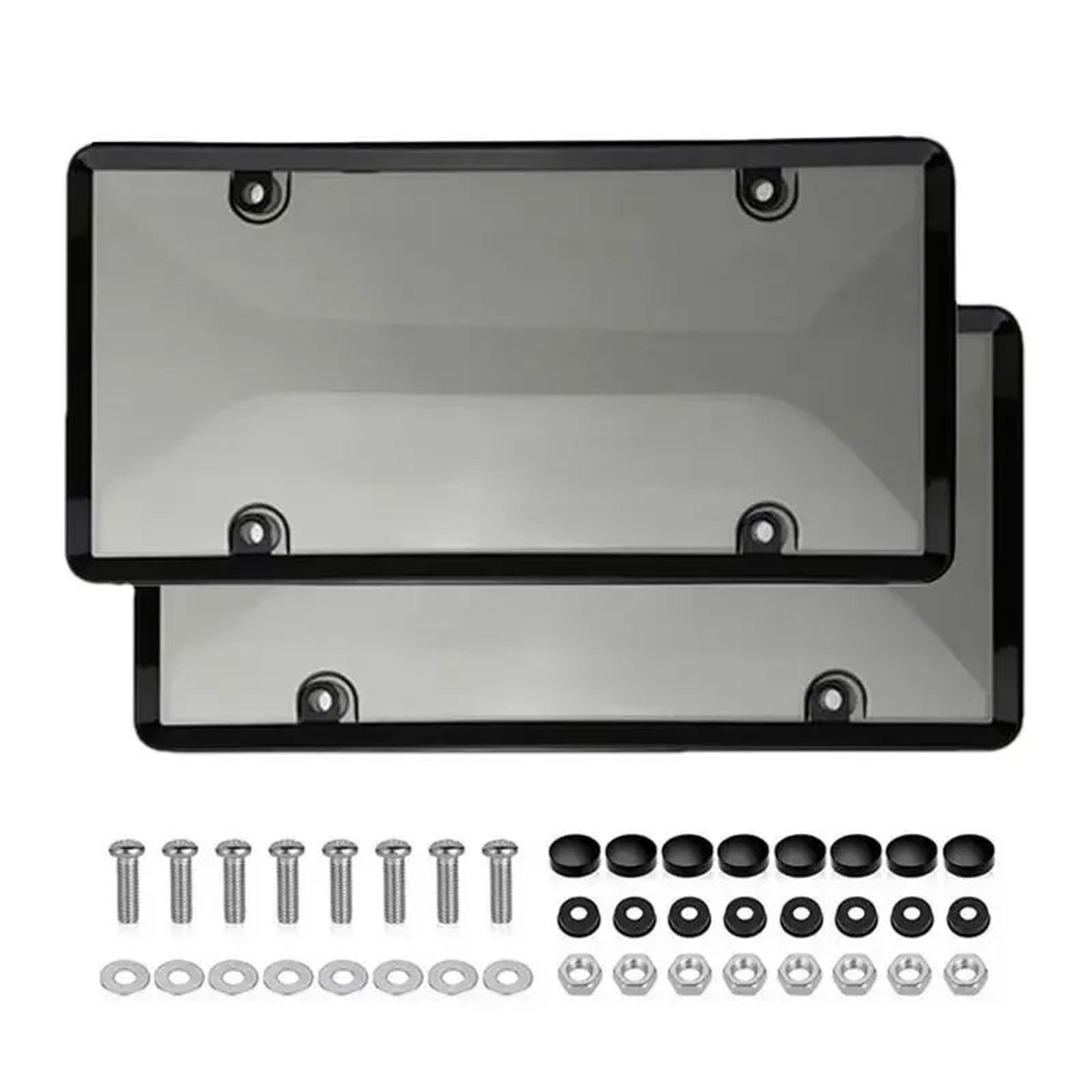 2 pcs tinted license plate covers for us and canada vehicles