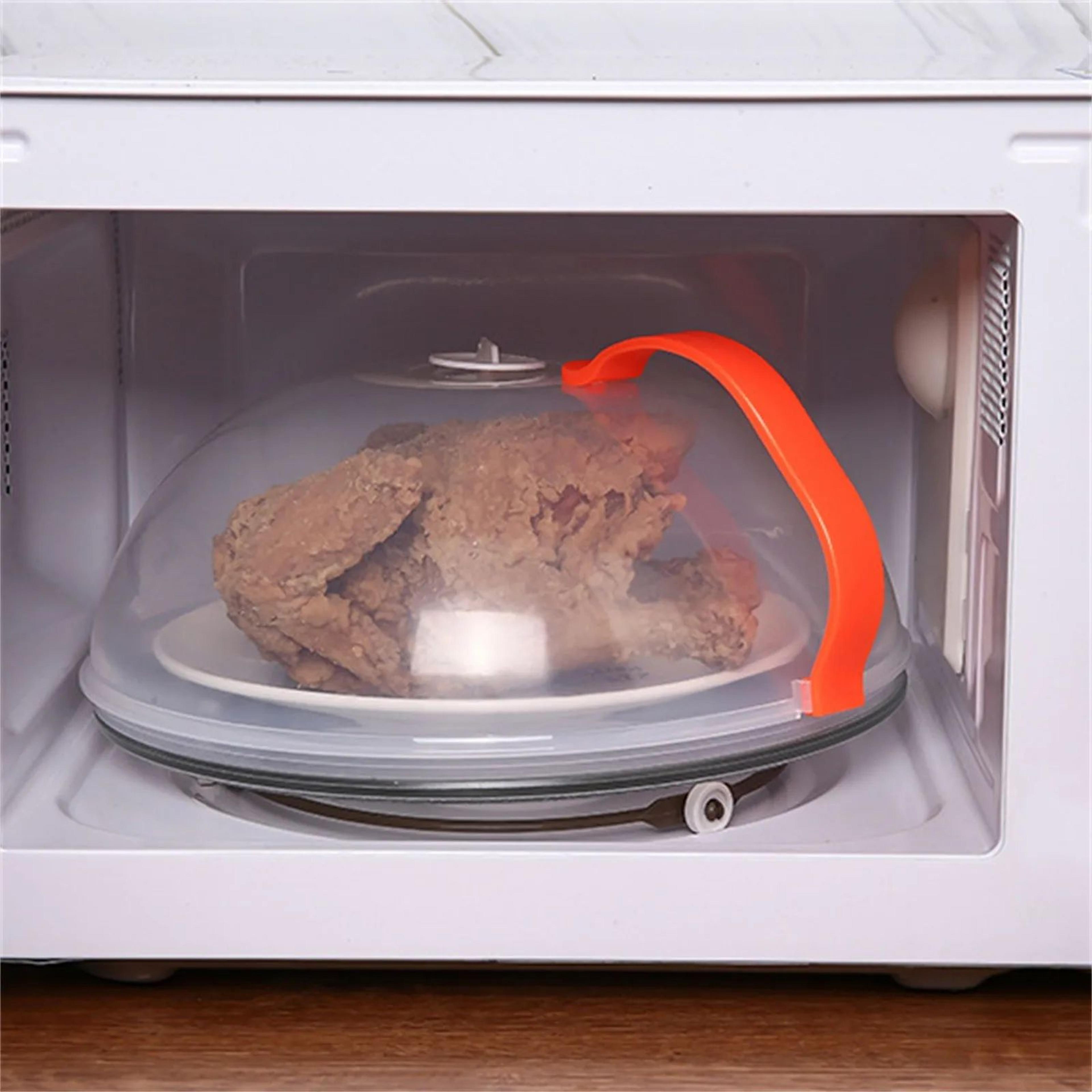 Vented Microwave Food Cover Clear Heat Resistant Splatter Protector 1