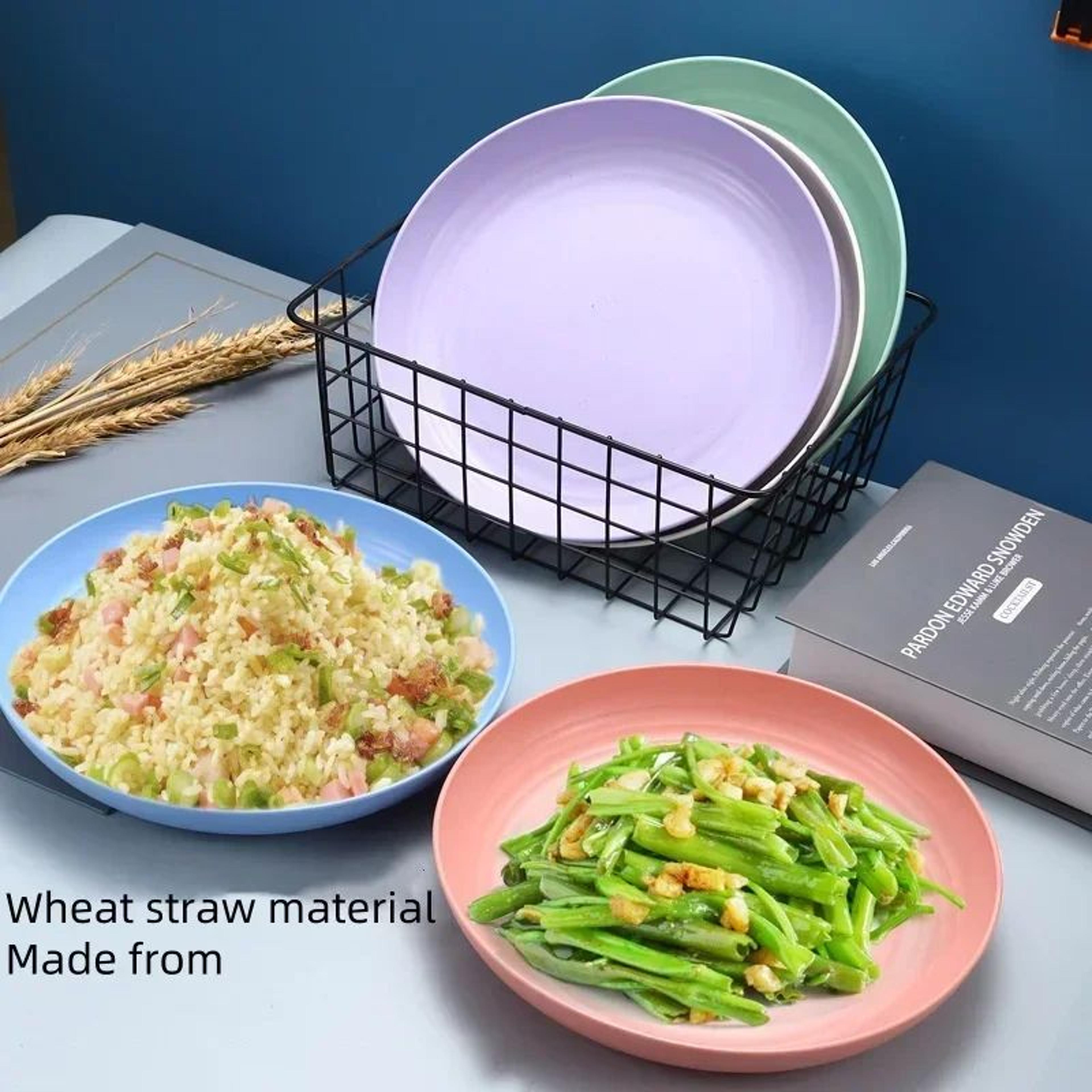 5 PCS Nordic Wheat Straw Plates For Fruits Snacks And Everyday Serving 1