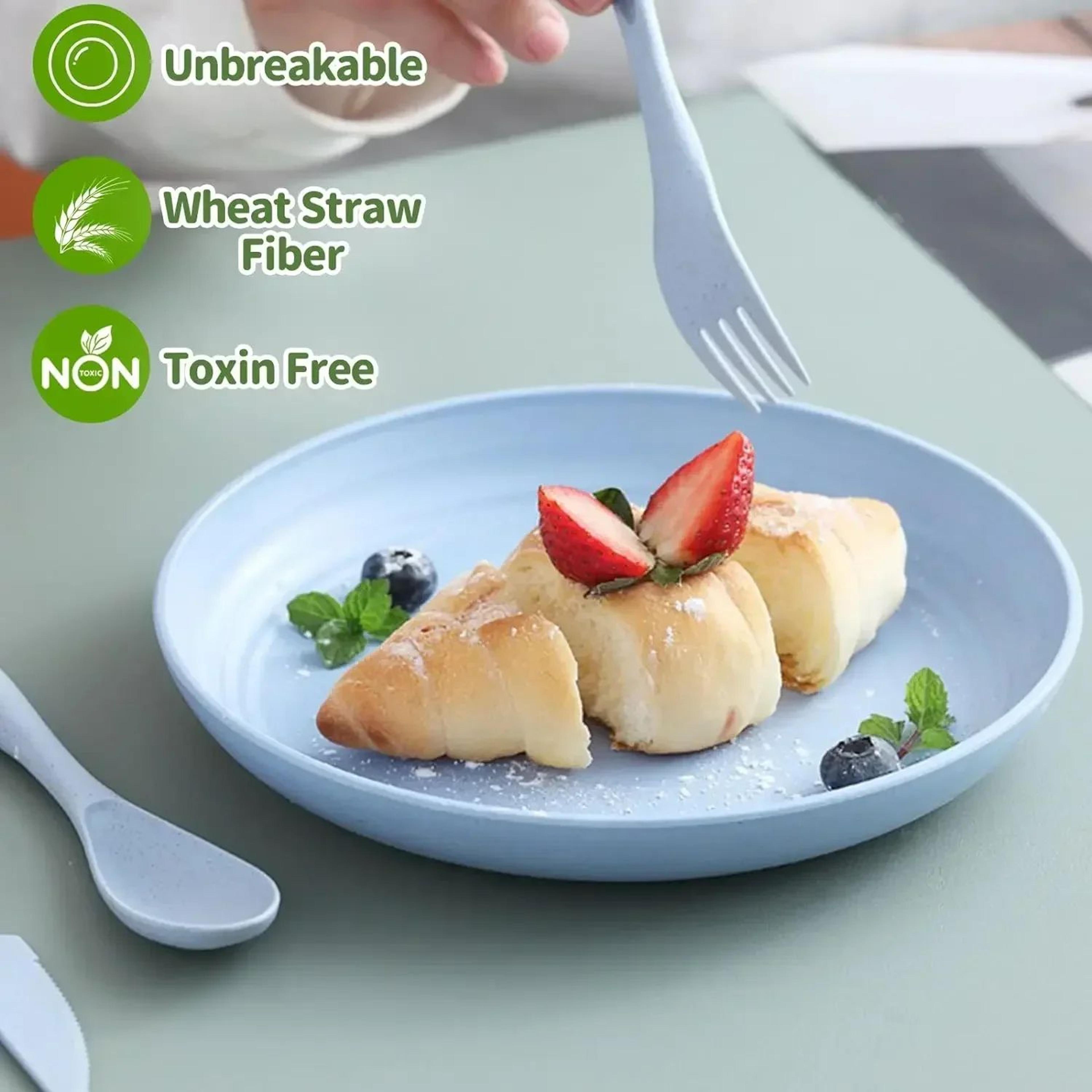 5 PCS Nordic Wheat Straw Plates For Fruits Snacks And Everyday Serving 3