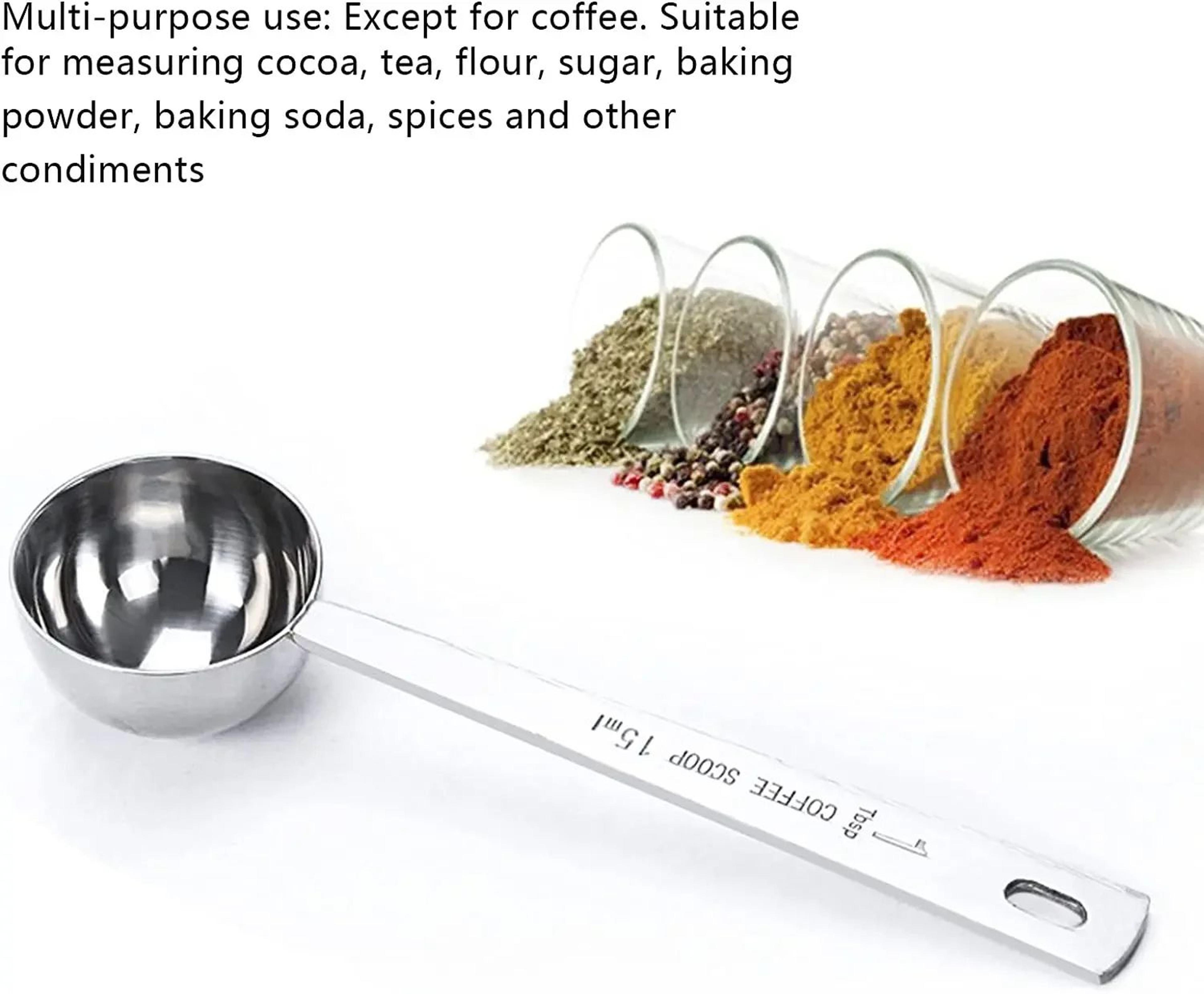 Stainless Steel Coffee Measuring Spoon With Press 15ml 30ml 3