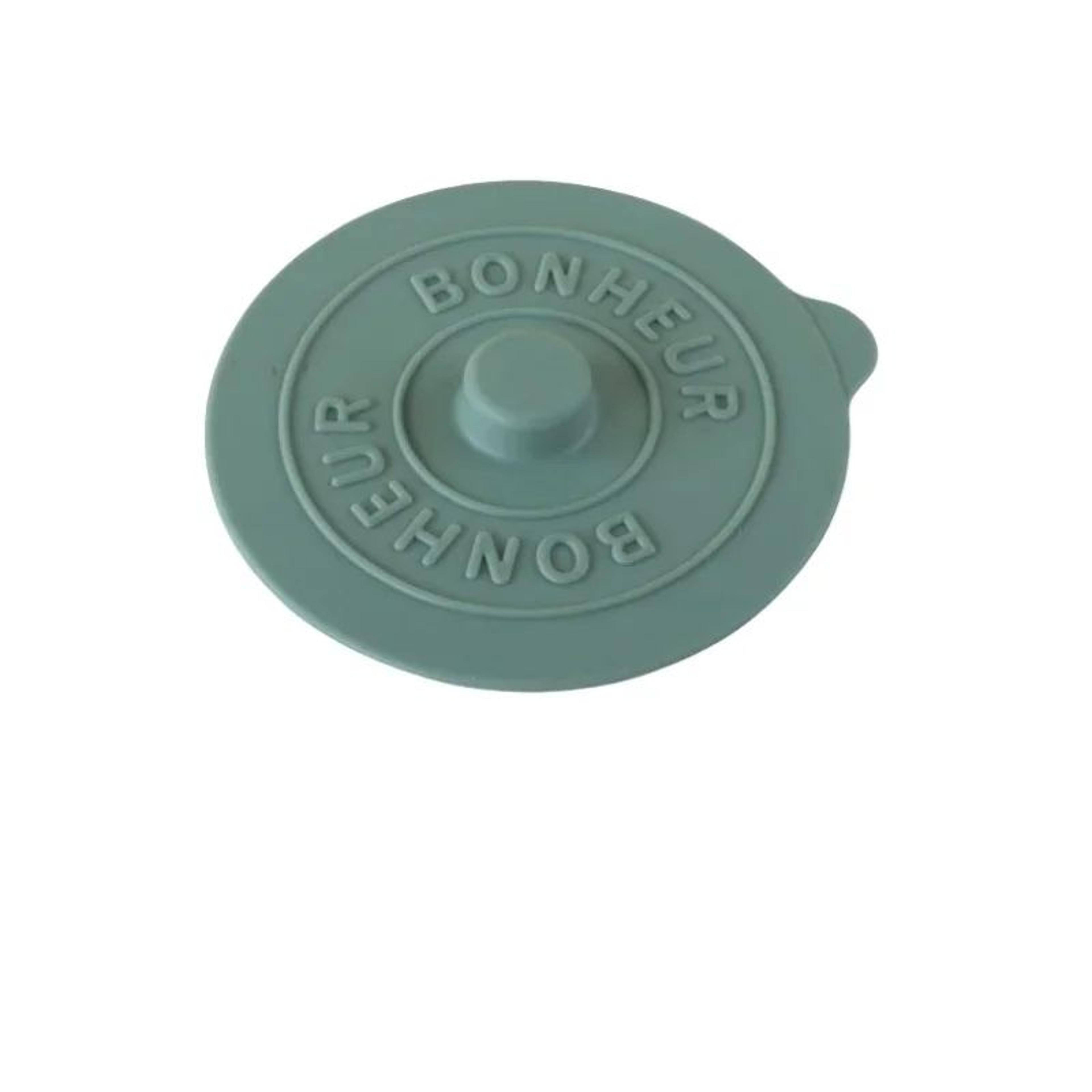 Solid Color Silicone Cup Lid With Embossed Letter Design 5